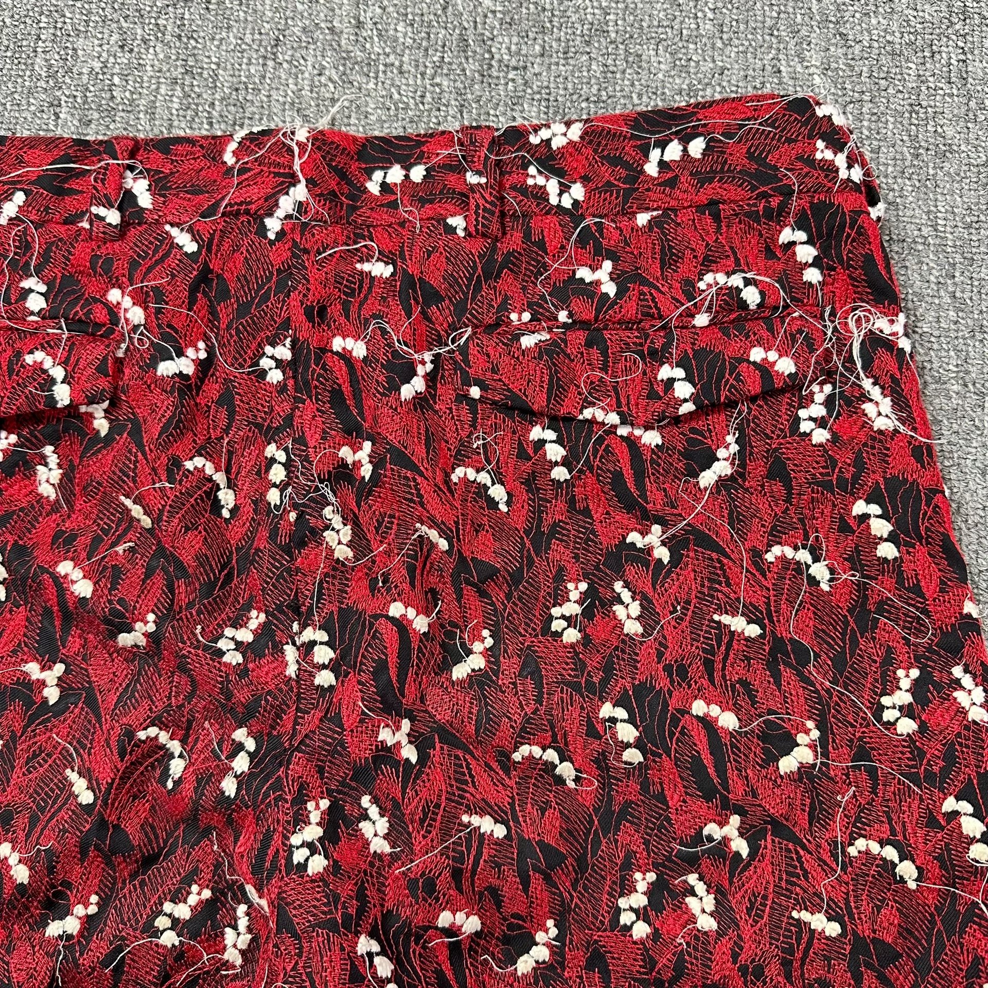 Dior Homme Red Velvet Lily Trousers — back