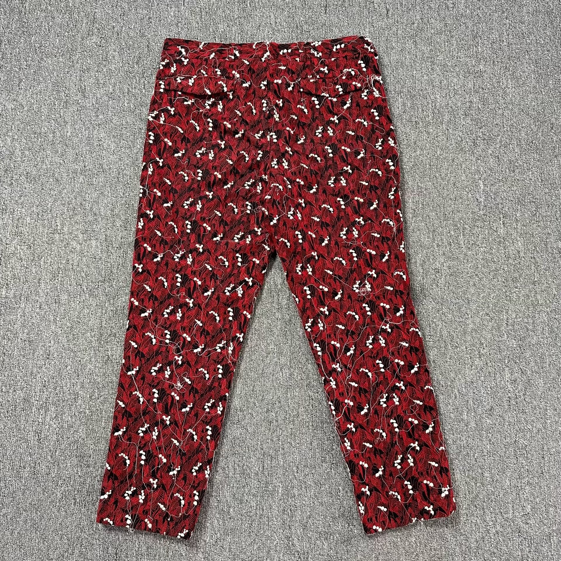 Dior Homme Red Velvet Lily Trousers — label