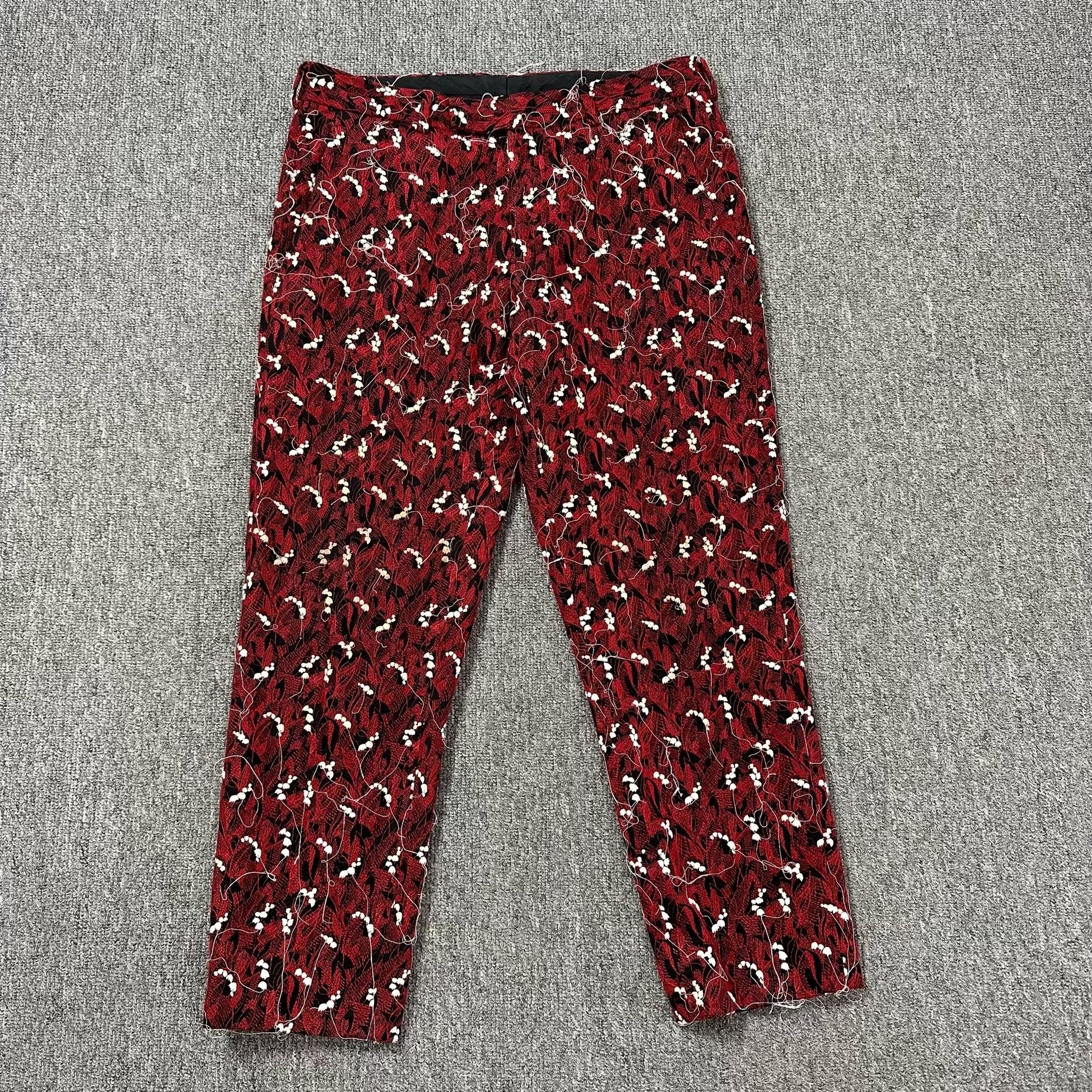 Dior Homme Red Velvet Lily Trousers