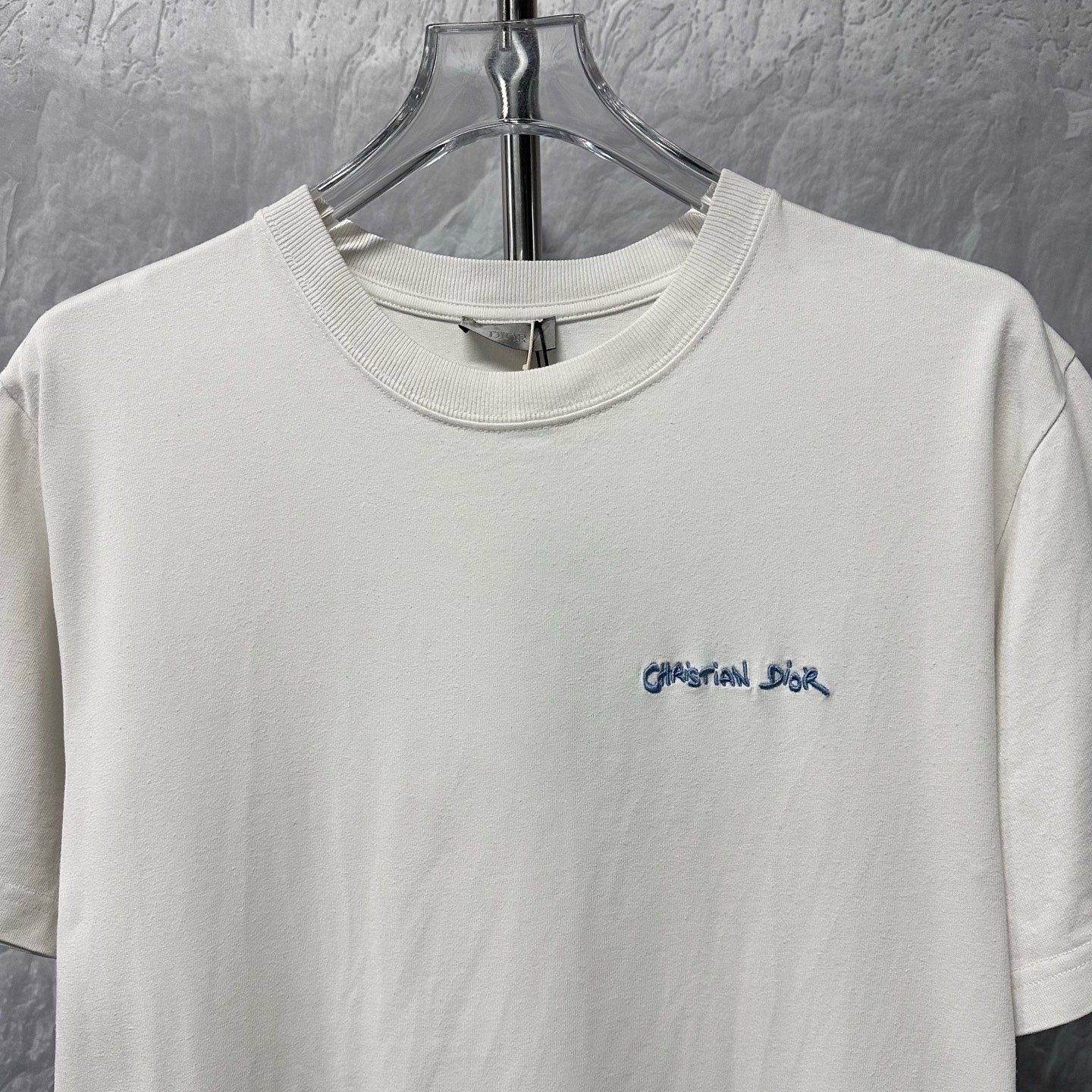 Dior FW24 Logo Embroidered Short-Sleeve Tee — detail