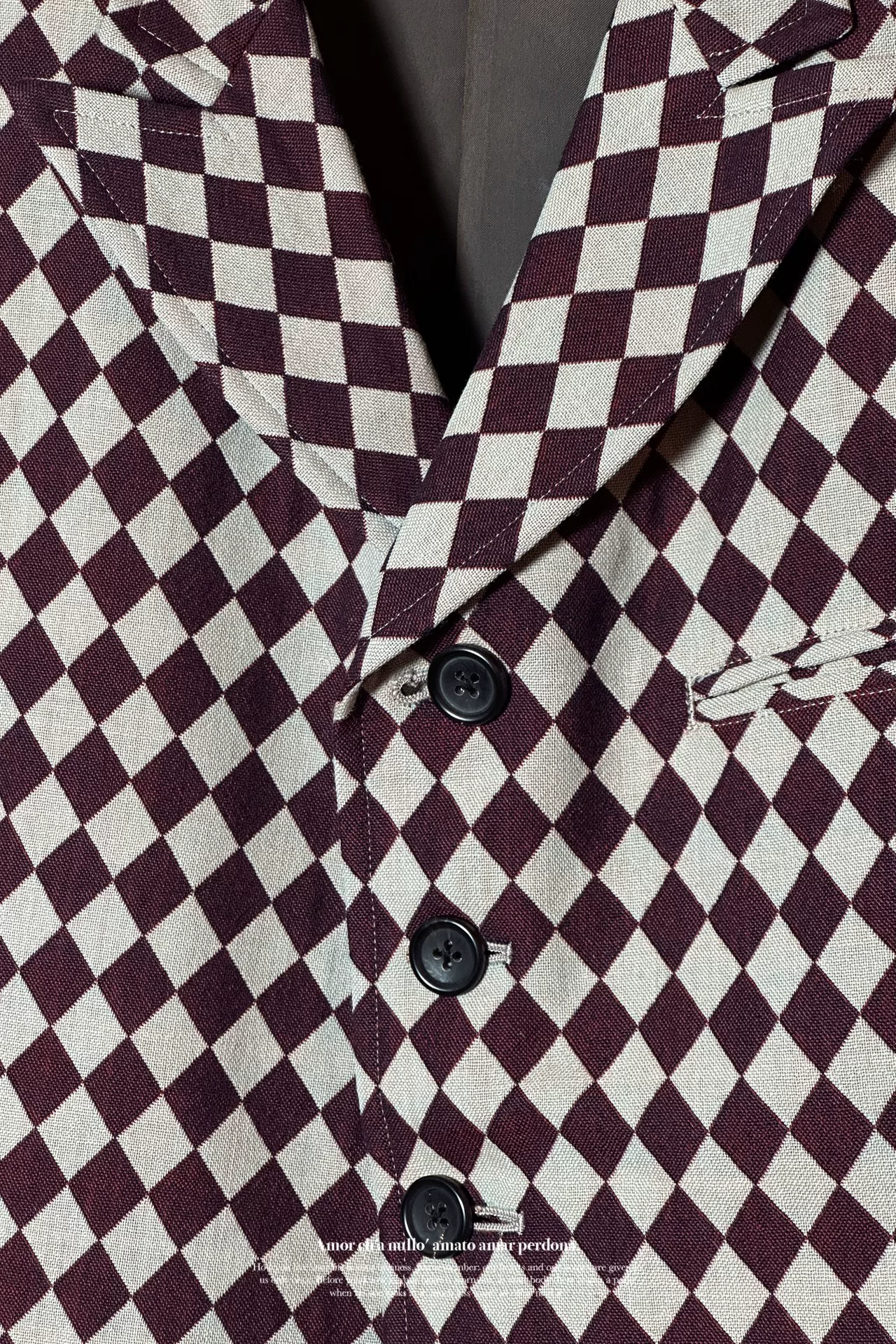 Yohji Yamamoto 1997AW Checkered Wool Suit — label