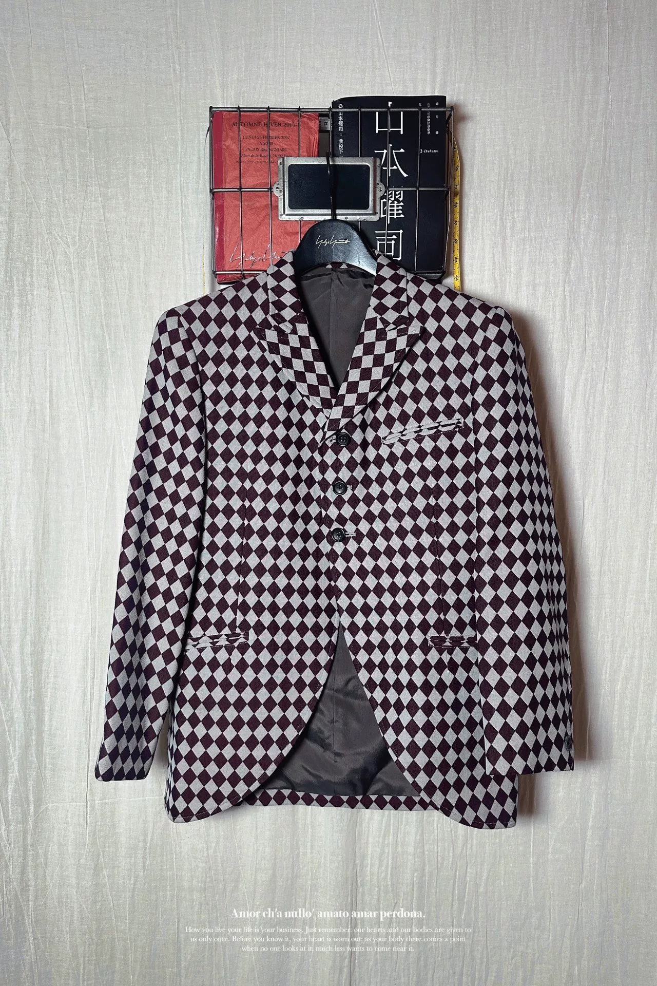 Yohji Yamamoto 1997AW Checkered Wool Suit — back