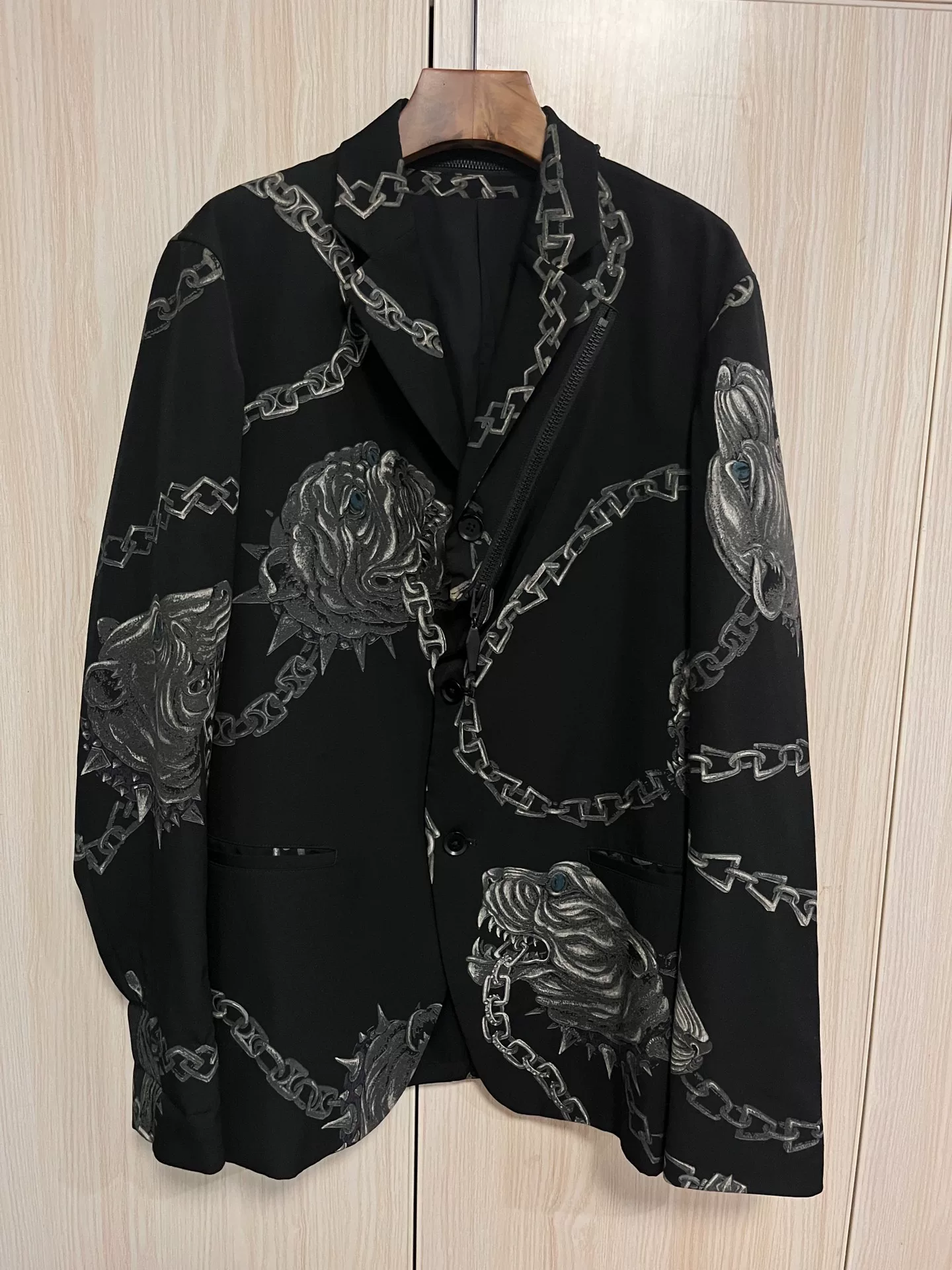 Yohji Yamamoto Black Chain Bulldog Blazer