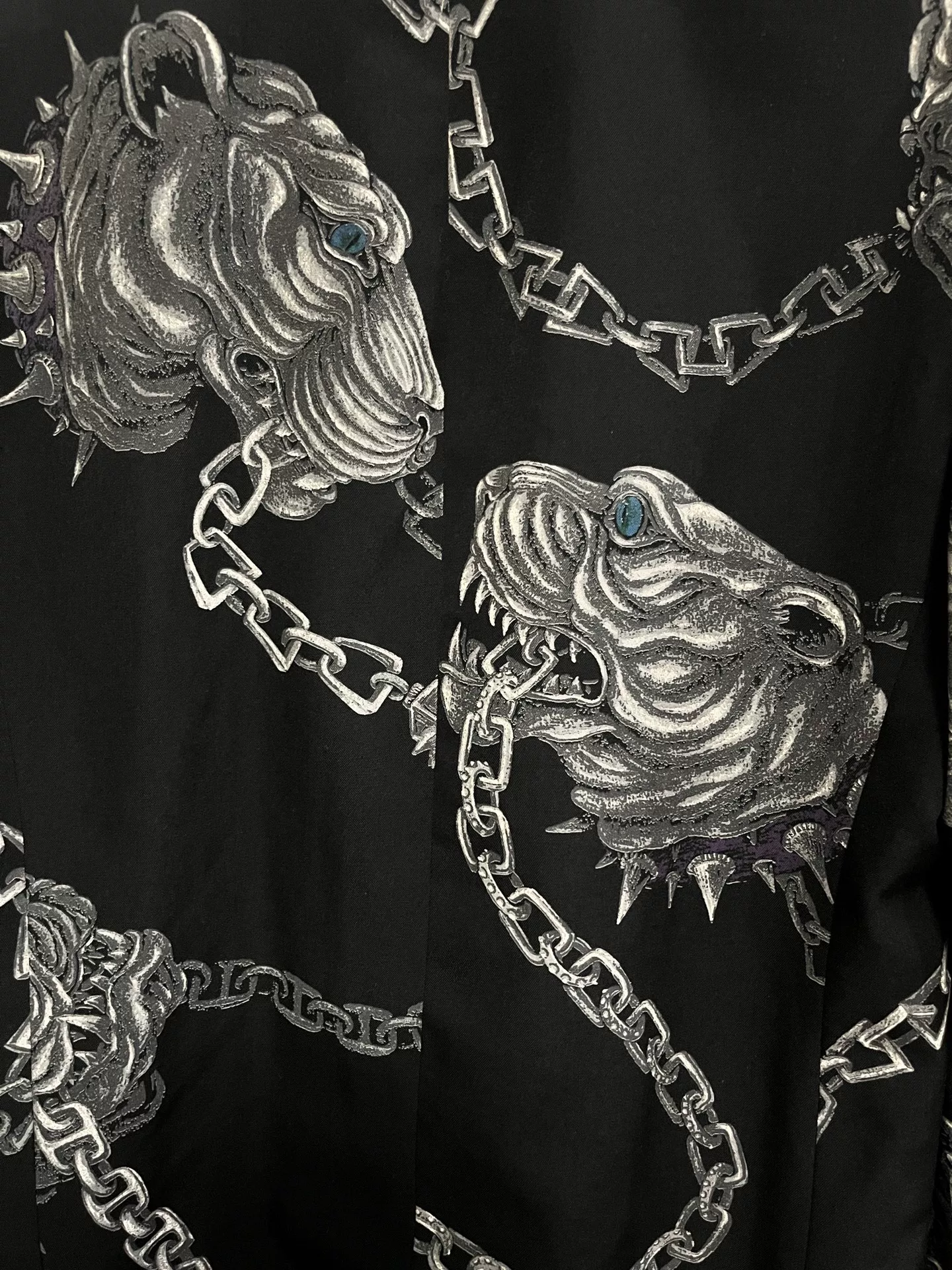 Yohji Yamamoto Black Chain Bulldog Blazer — detail