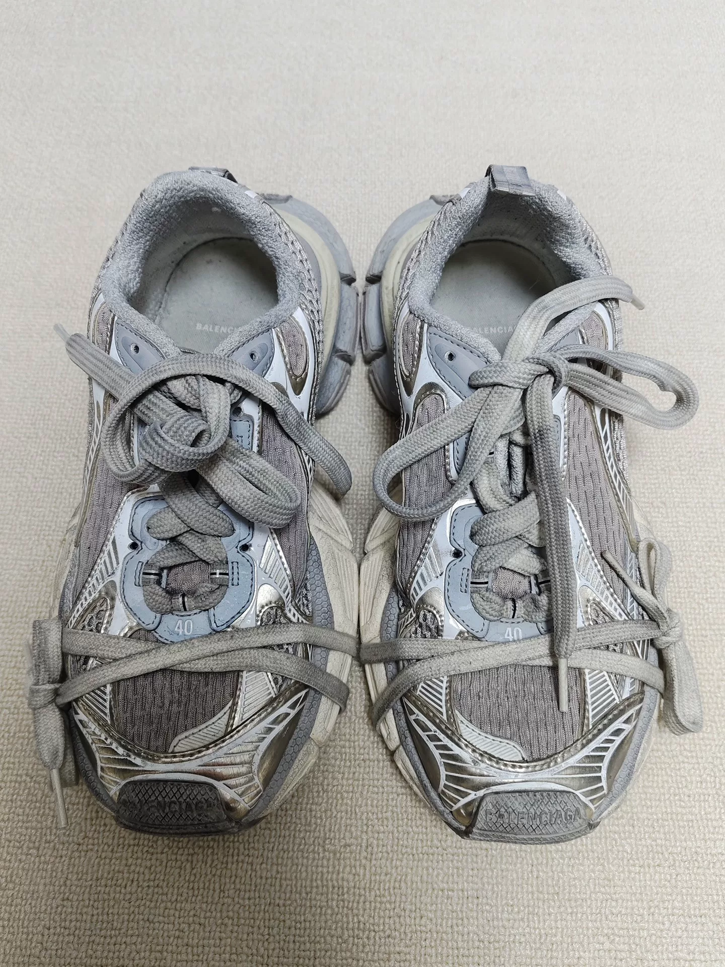 Balenciaga 3xl Low-Top Lace-Up Shoes — back