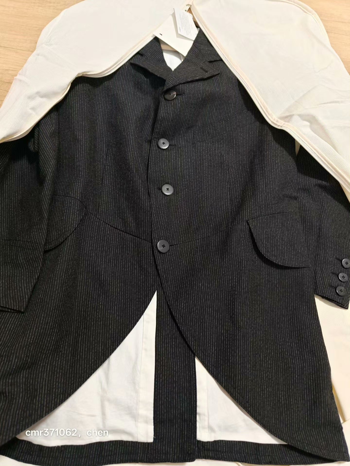 visvim 17ss Ascot Morning Coat Pinstripe — back