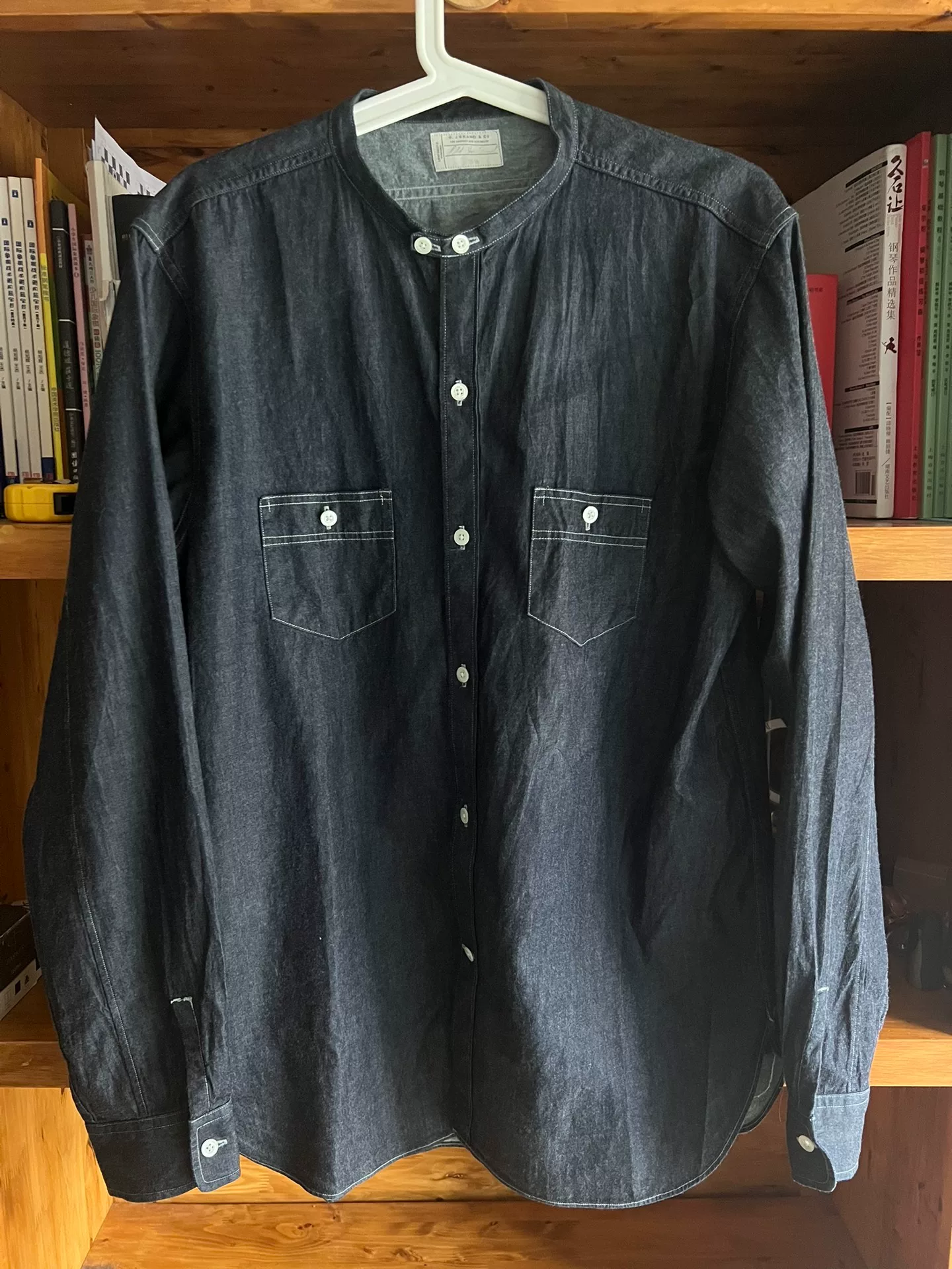 Old Joe Japanese Indigo Stand Collar Work Shirt