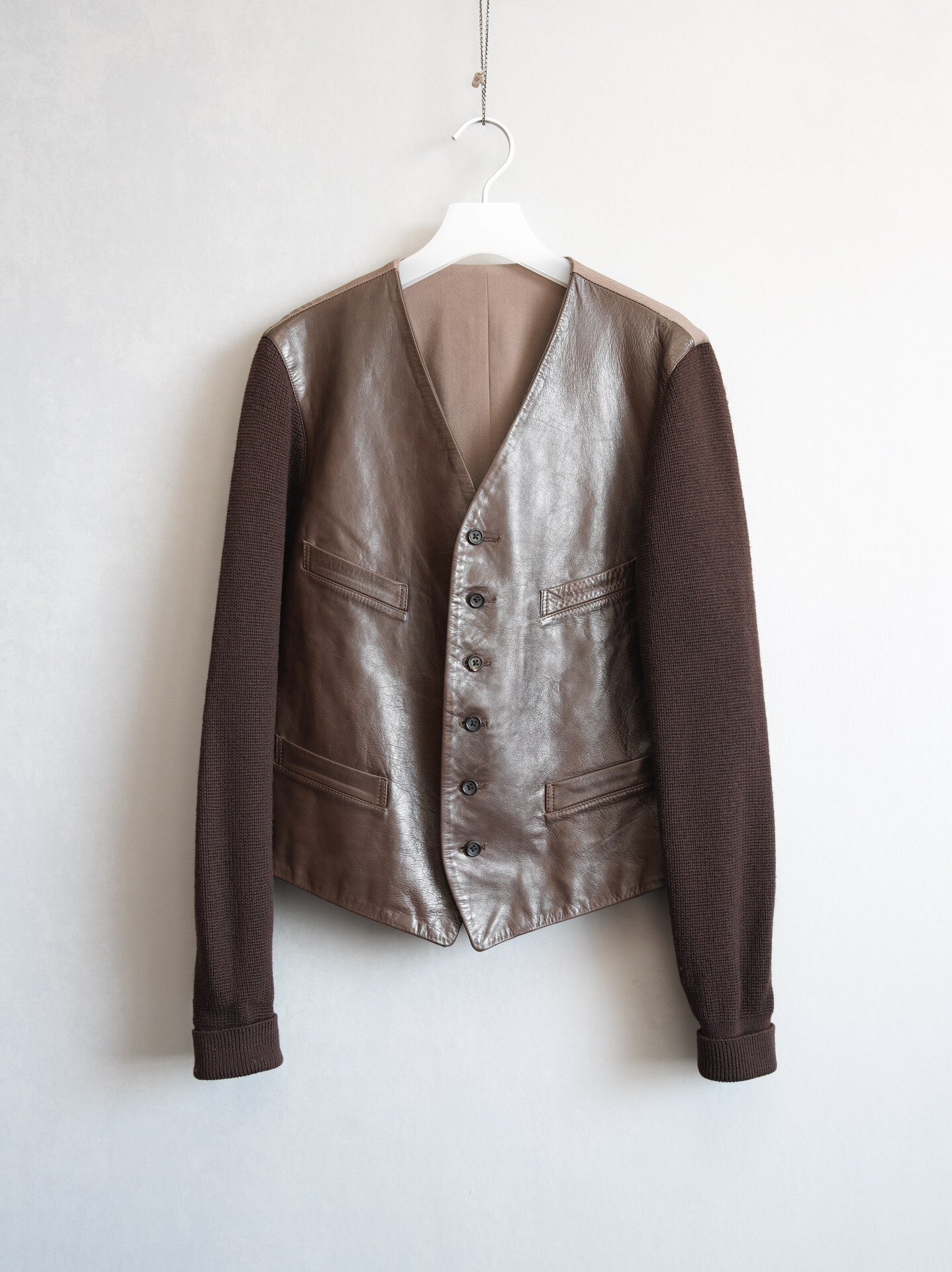 Yohji Yamamoto 91AW Knit Leather Jacket