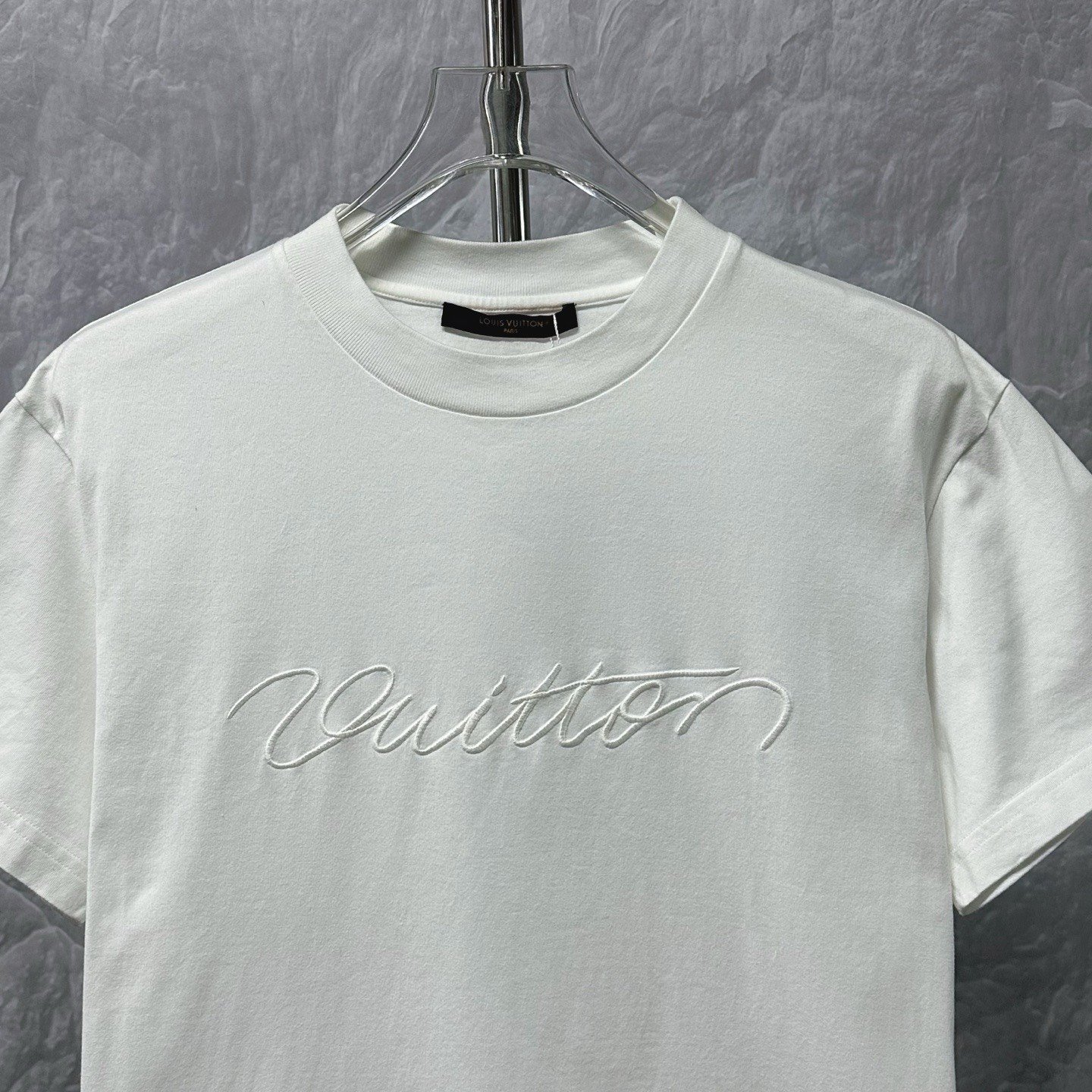 Louis Vuitton SS26 Hand-Signed Embroidery Tee — detail