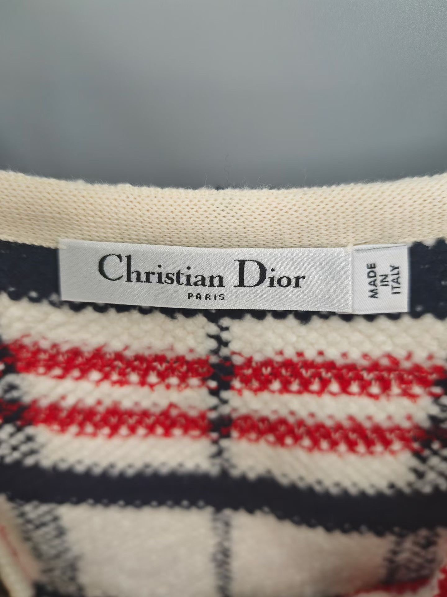 Dior Women's Plaid Knit Camisole Dress — back