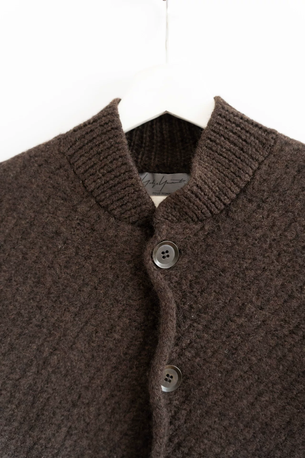 Yohji Yamamoto 01AW Mafia Sweater Coat — detail