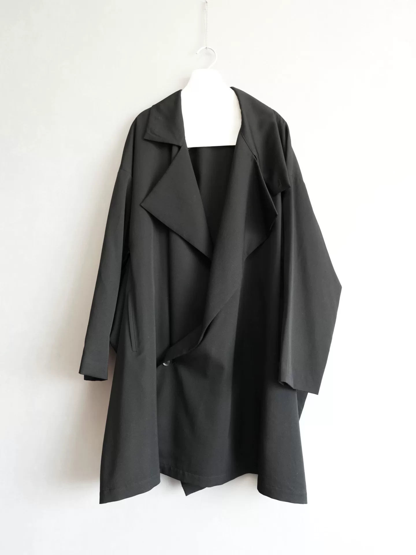 Yohji Yamamoto 21AW Pleated Wool Coat — label