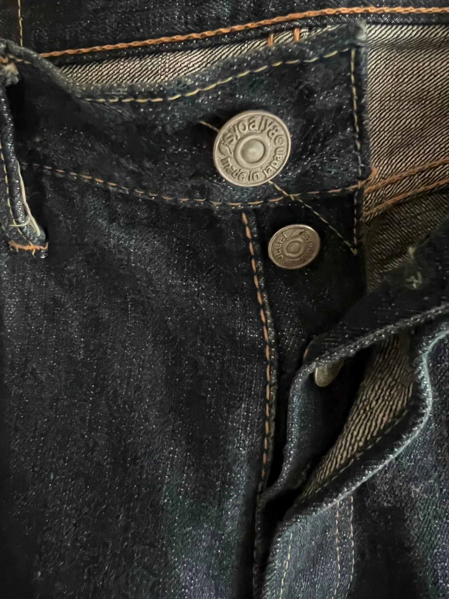 Pure Blue Japan Straight Selvedge Jeans — label