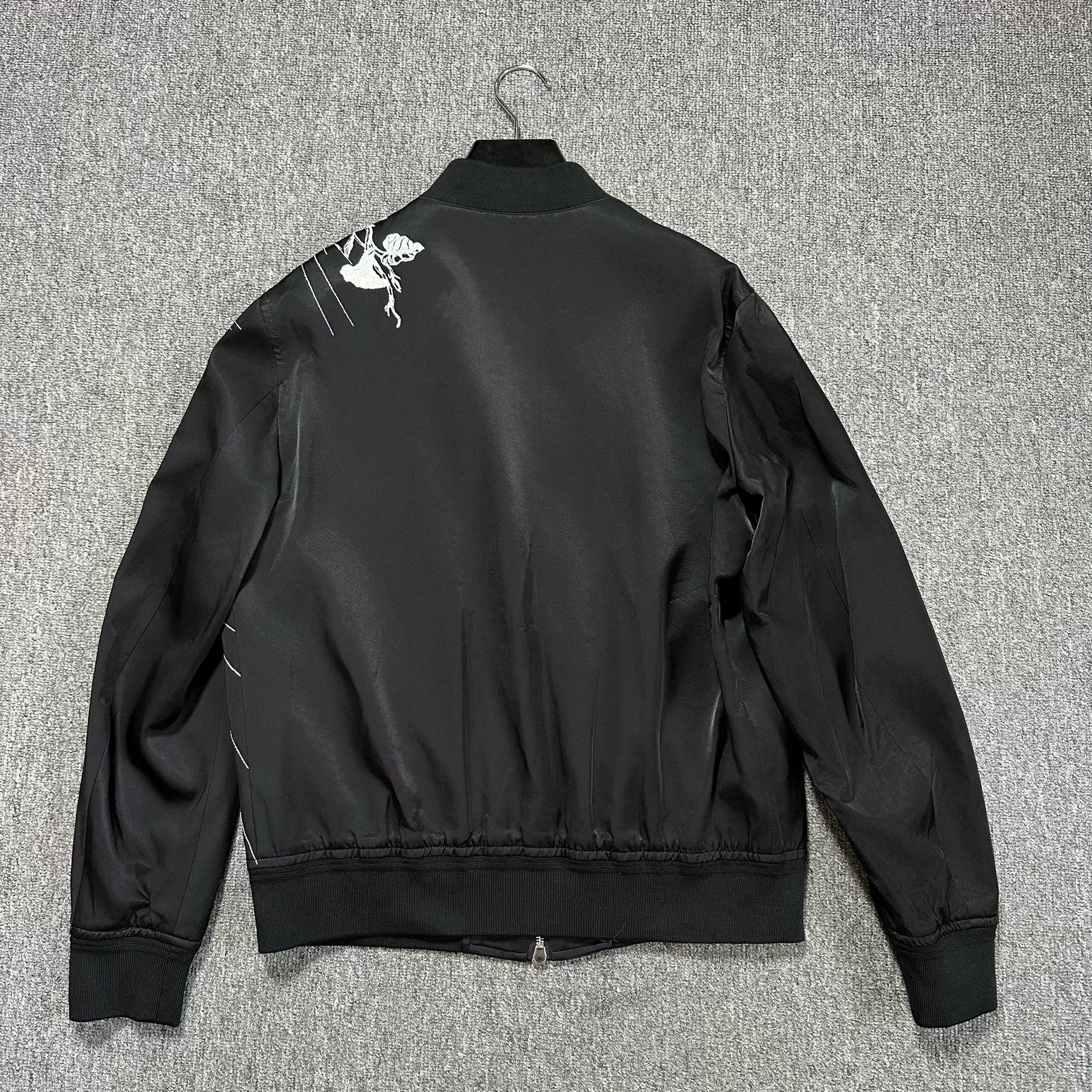 Alexander McQueen Embroidered Black Bomber Jacket — detail