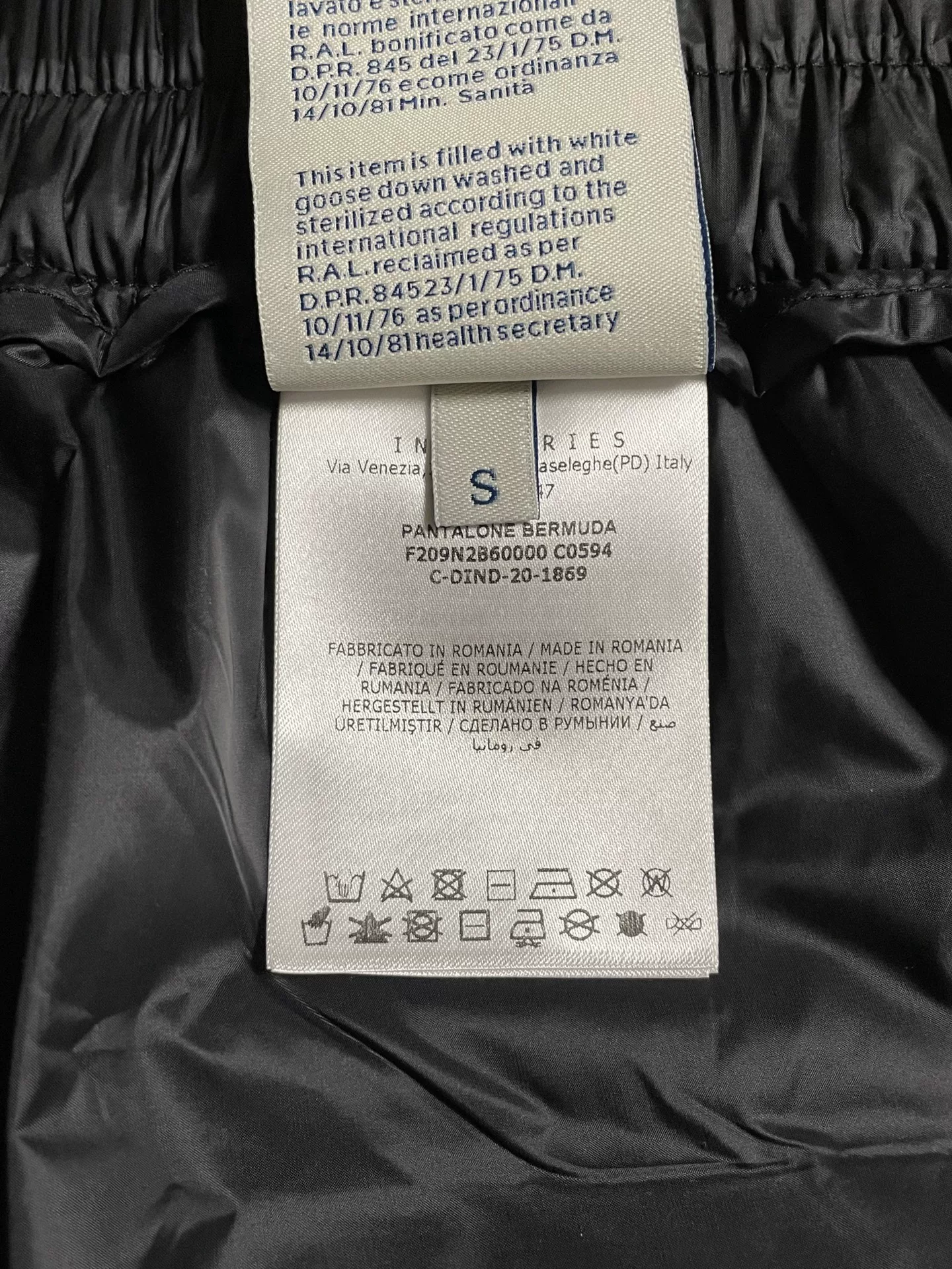 Rick Owens Moncler Quilted Down Shorts — back