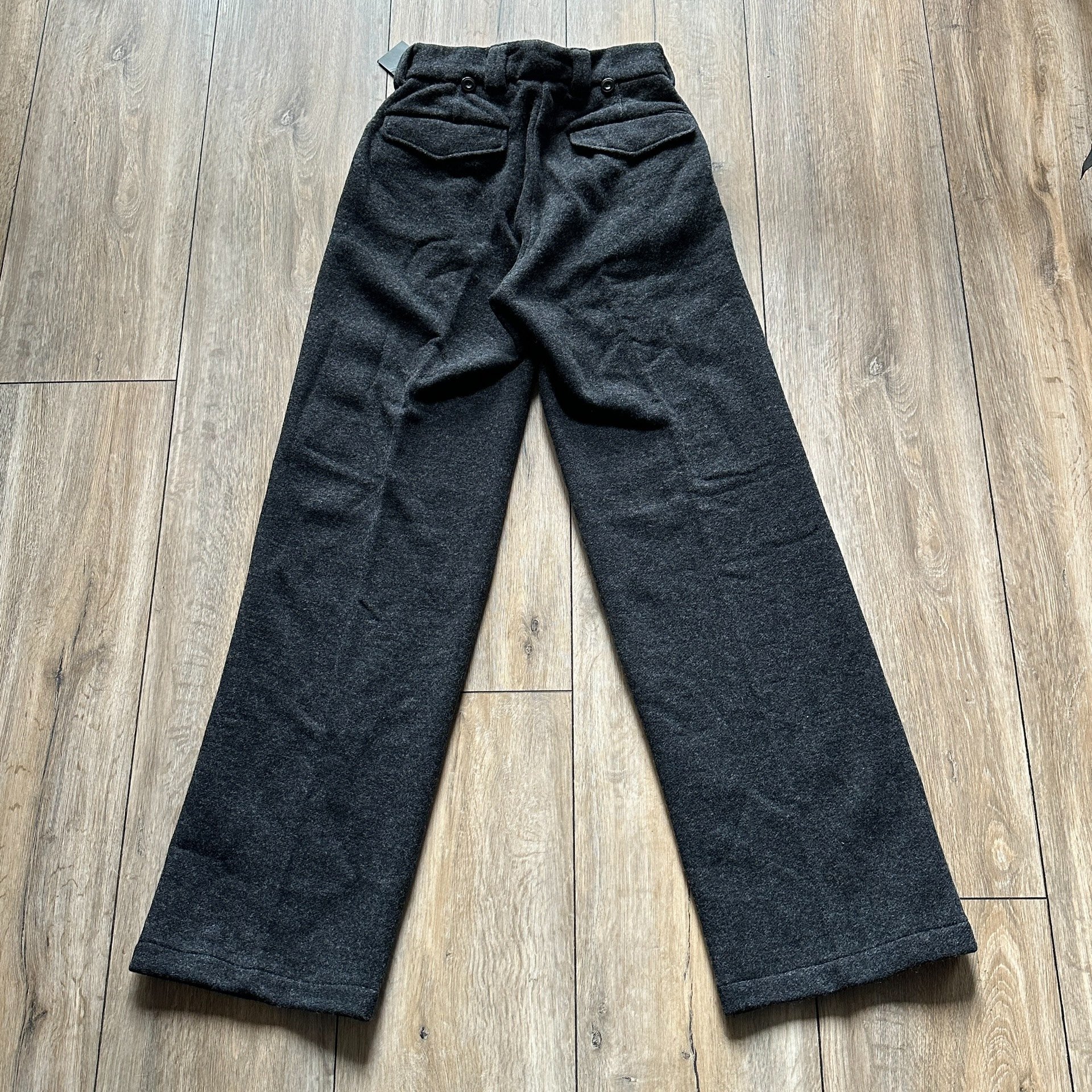 Black Retro High-Waisted Wide-Leg Pants — front