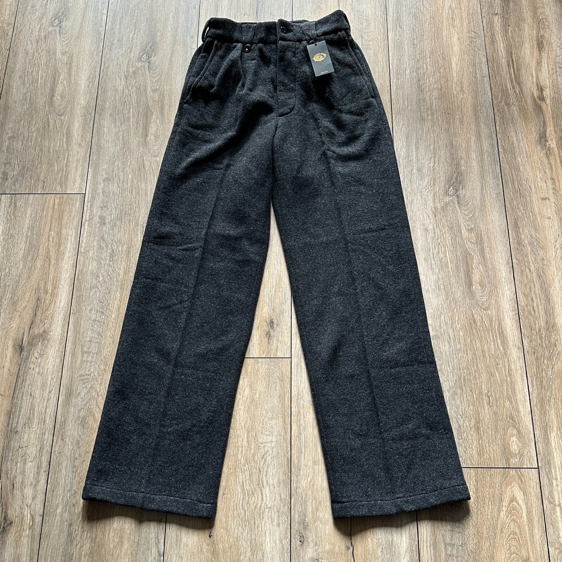 Black Retro High-Waisted Wide-Leg Pants