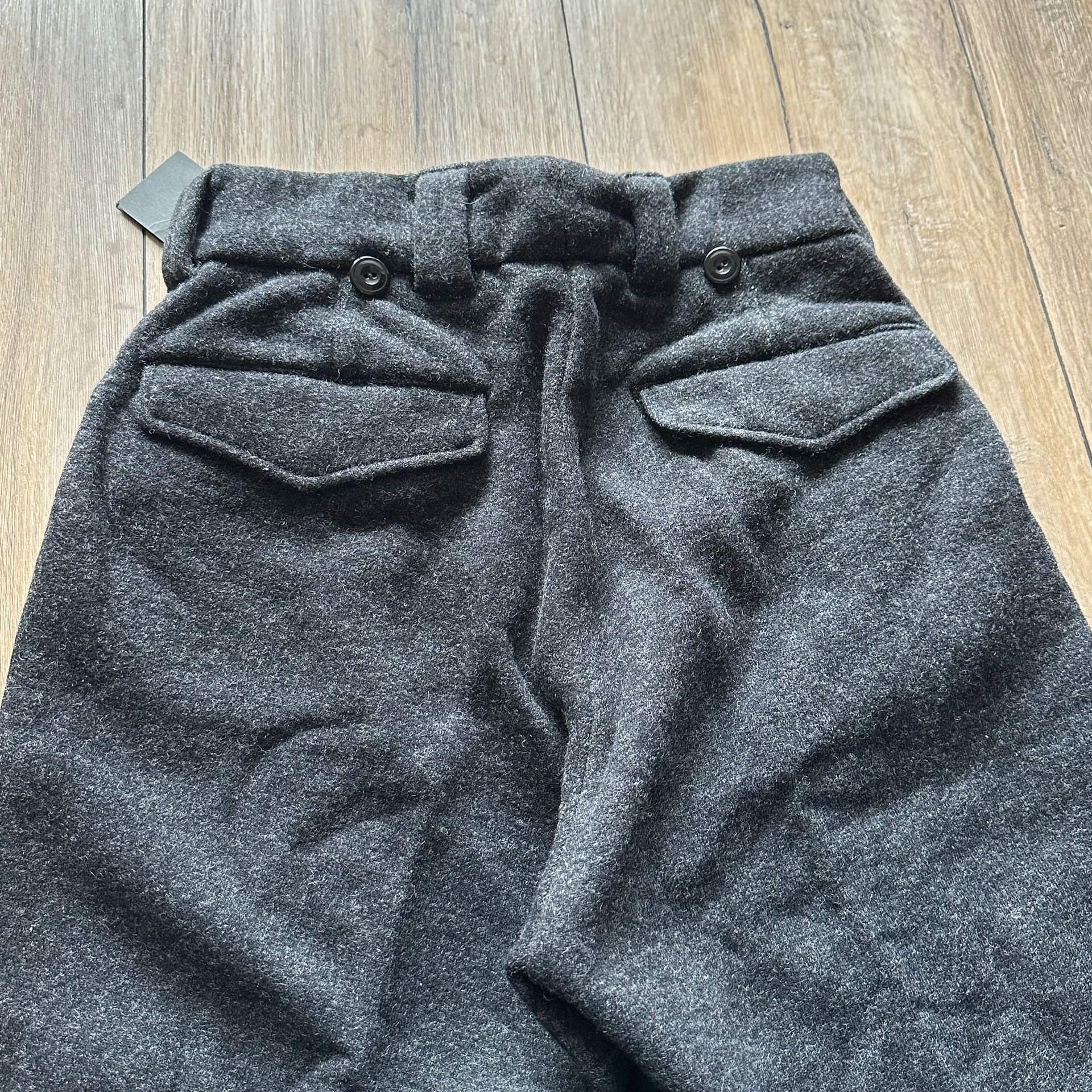 Black Retro High-Waisted Wide-Leg Pants — back