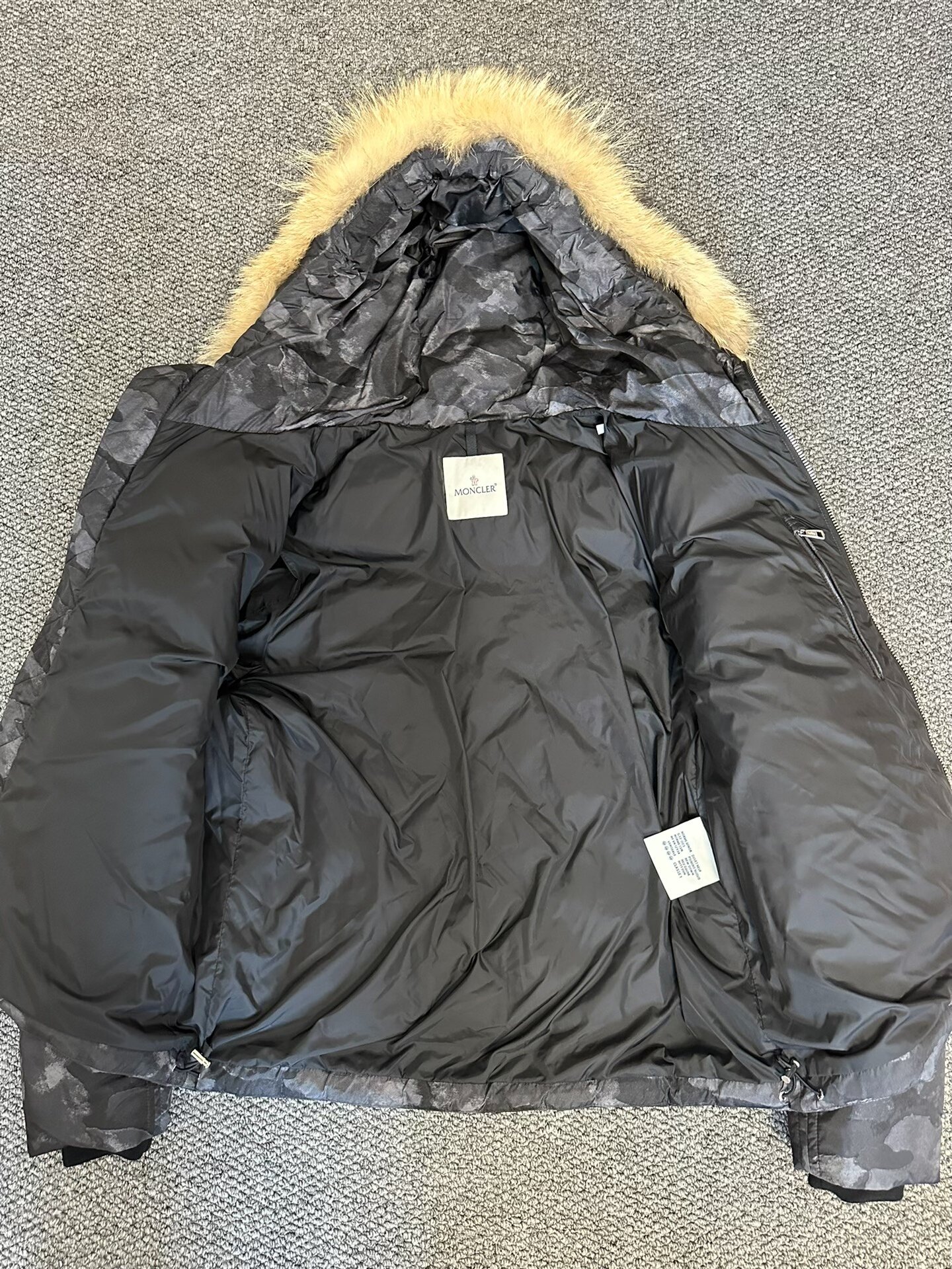 Moncler Size 5 Wolf Fur Down Jacket — back