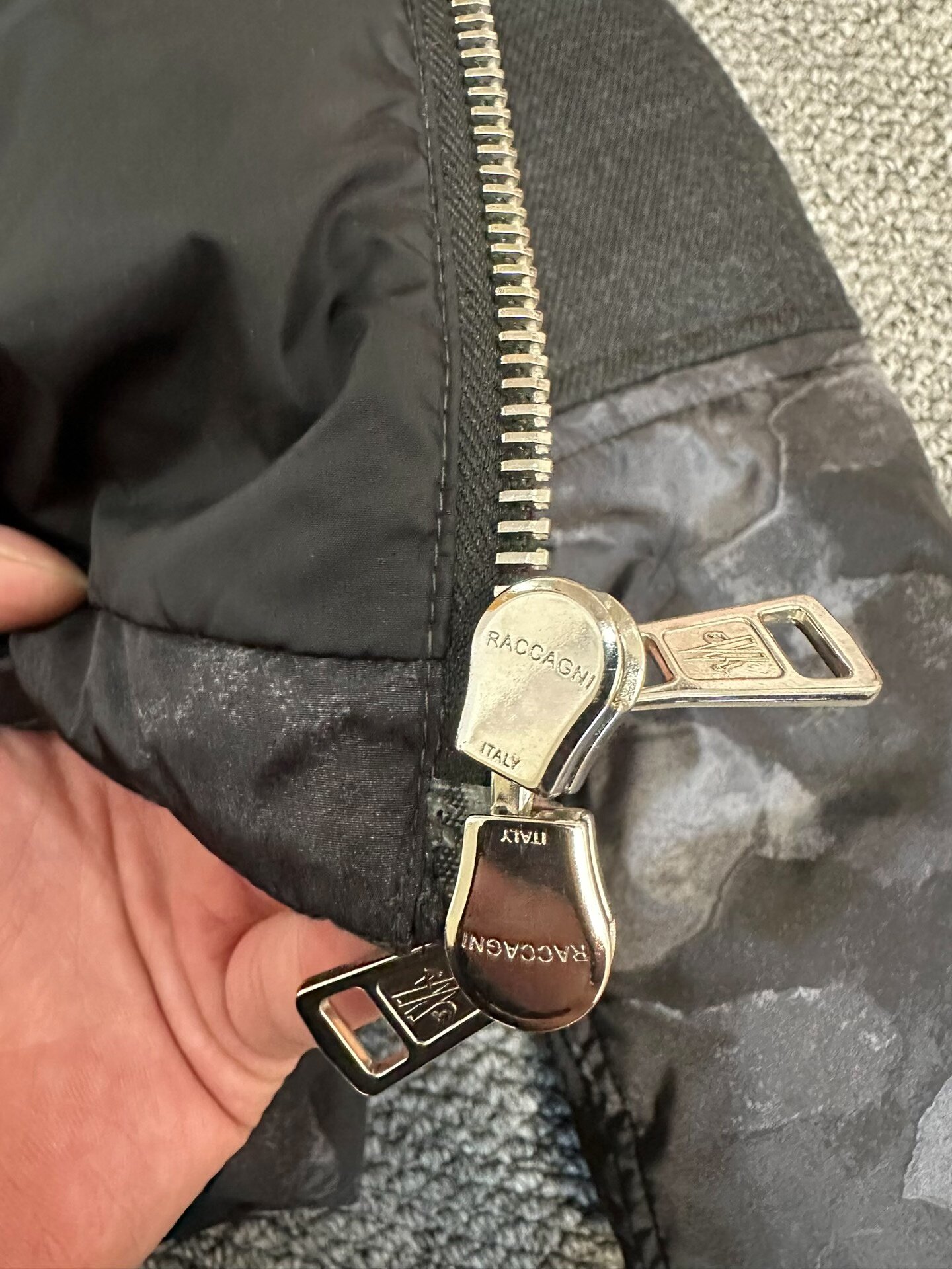 Moncler Size 5 Wolf Fur Down Jacket — label