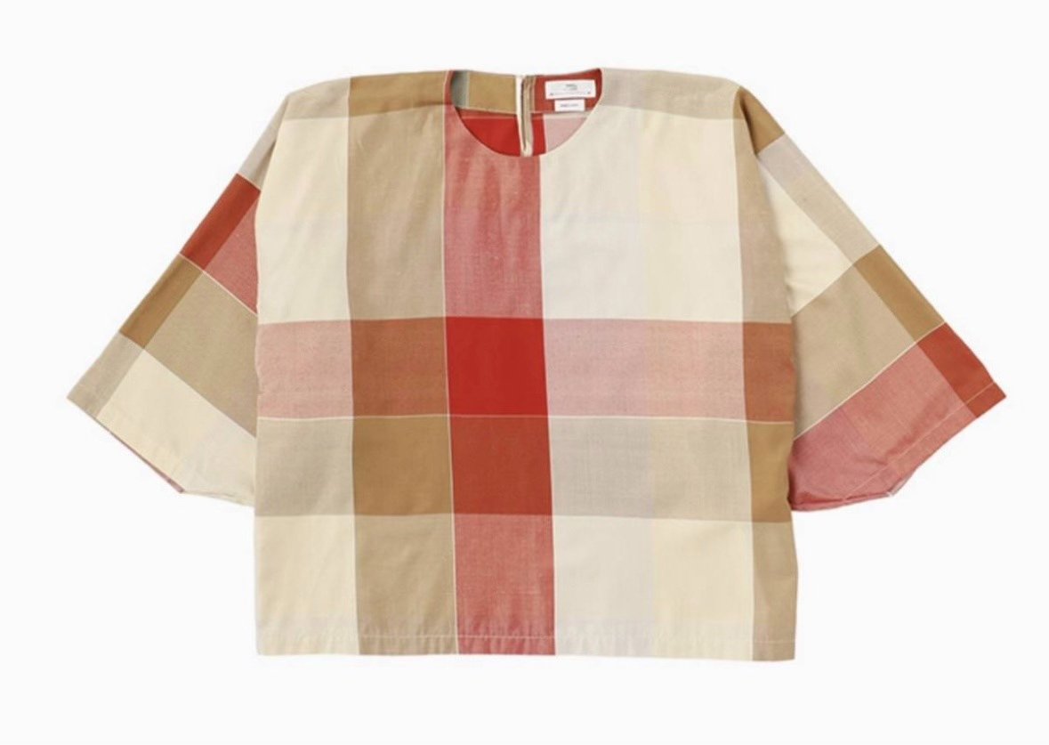 visvim KIMONO BLOUSE CHECK red — label