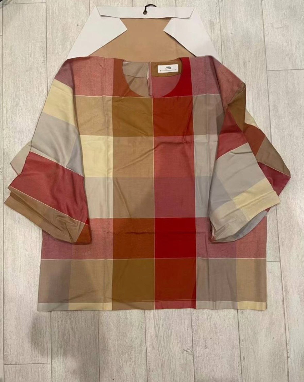 visvim KIMONO BLOUSE CHECK red