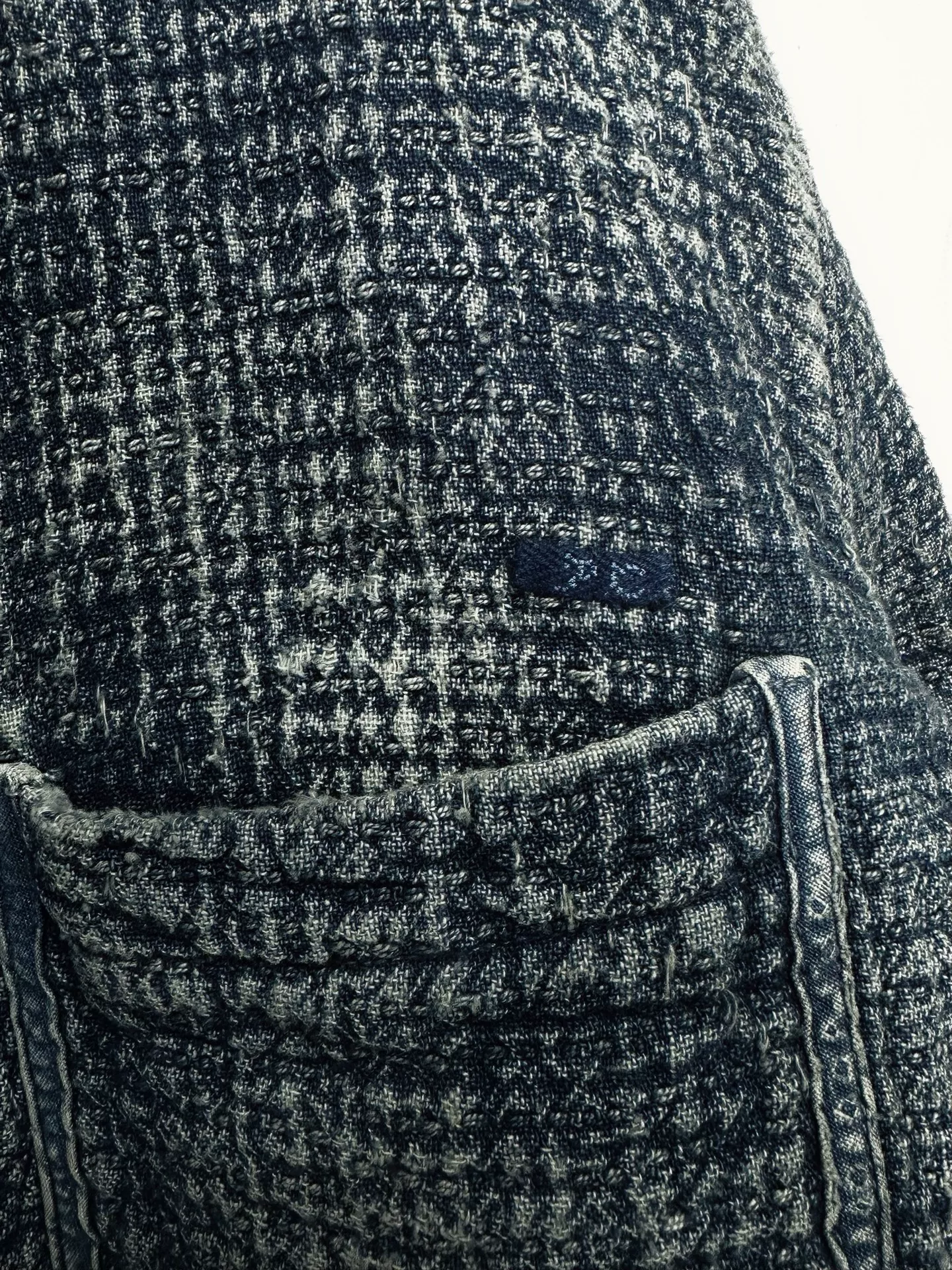 PORTER CLASSIC Kendo Indigo Sashiko Jacket — label
