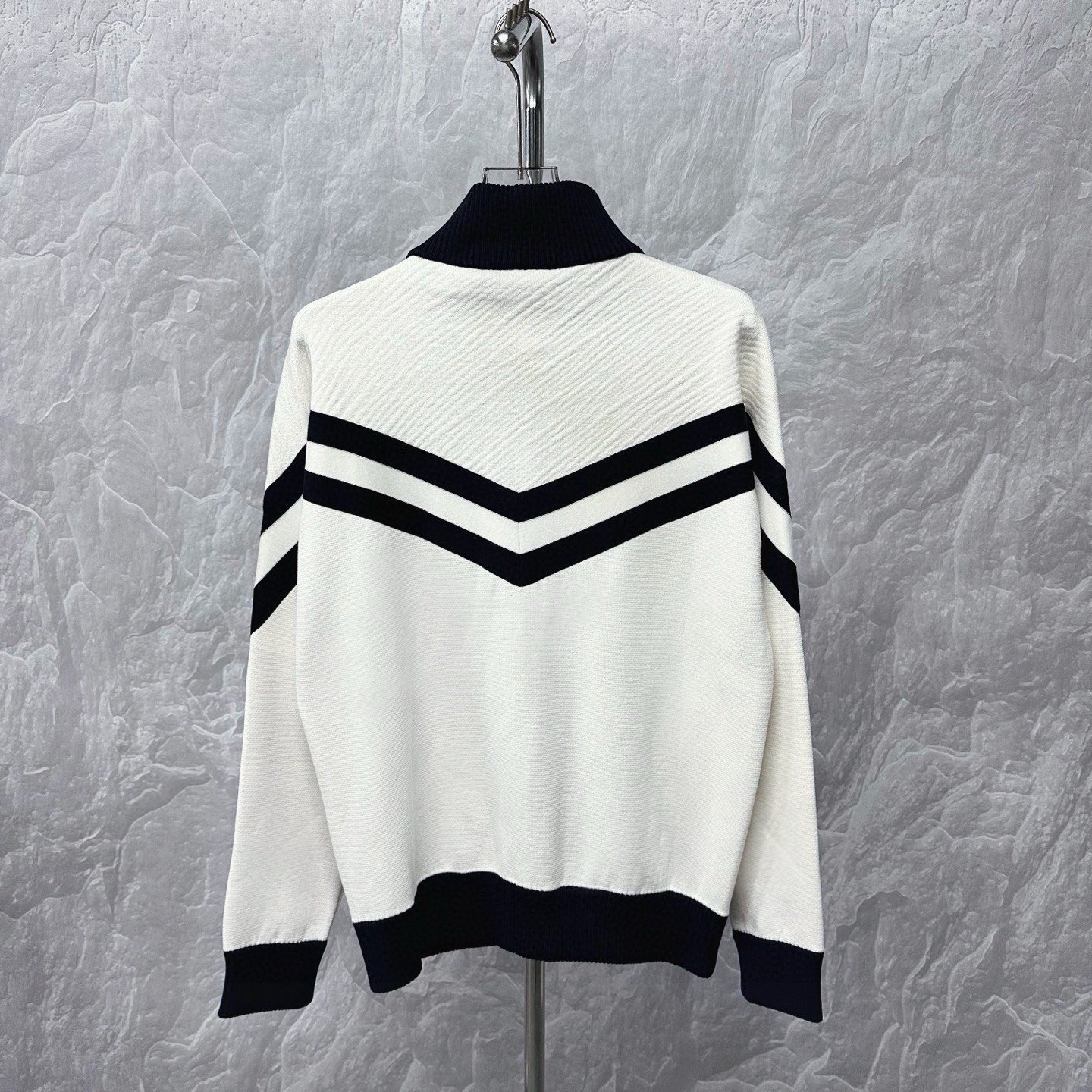 Louis Vuitton FW24 Stripe Zip Knit Jacket — back