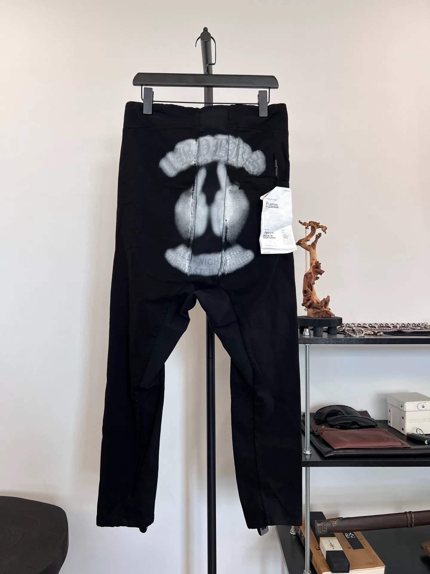 Boris Bidjan Saberi Ink-Splatter Drop-Crotch Pants