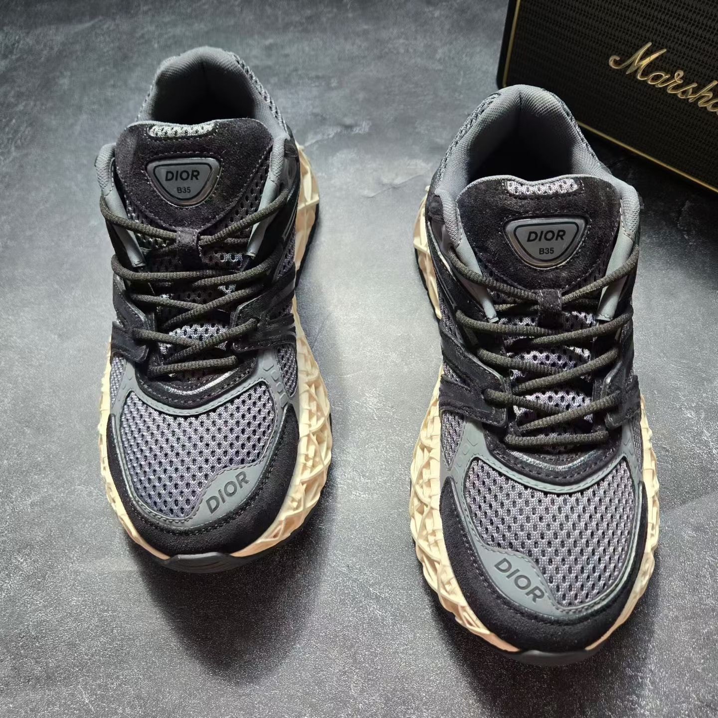 Dior B35 Black Gray Sneakers — front