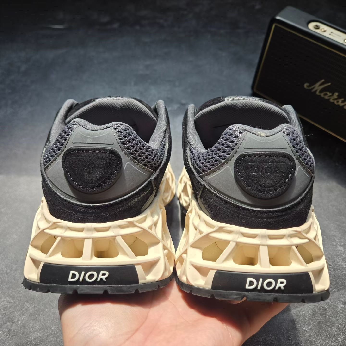 Dior B35 Black Gray Sneakers — detail