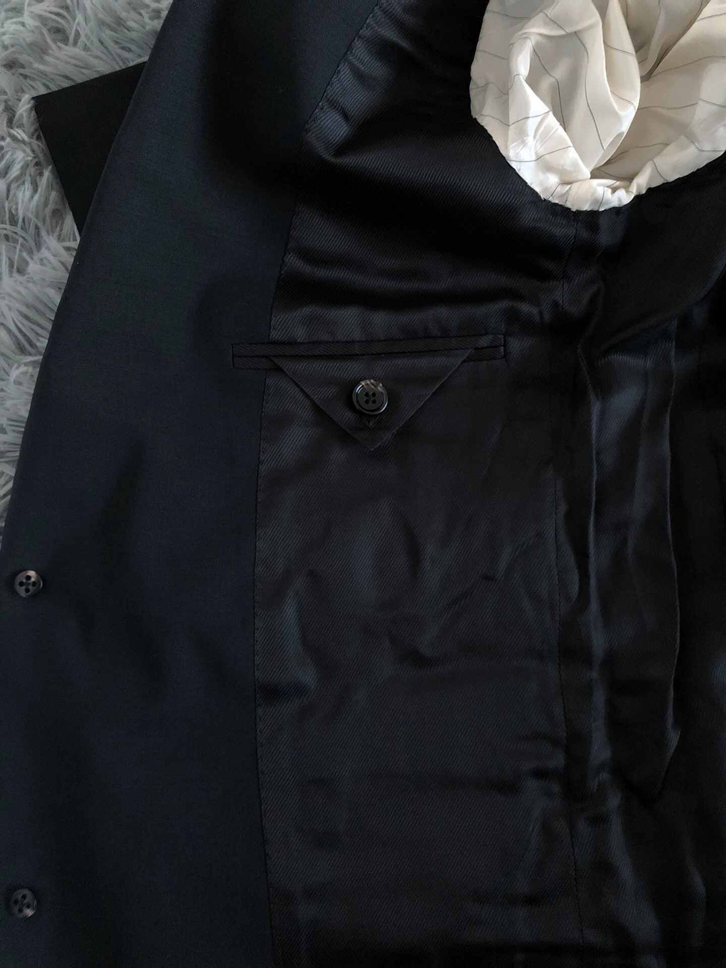 Bottega Veneta Gold Button Wool Blazer — back