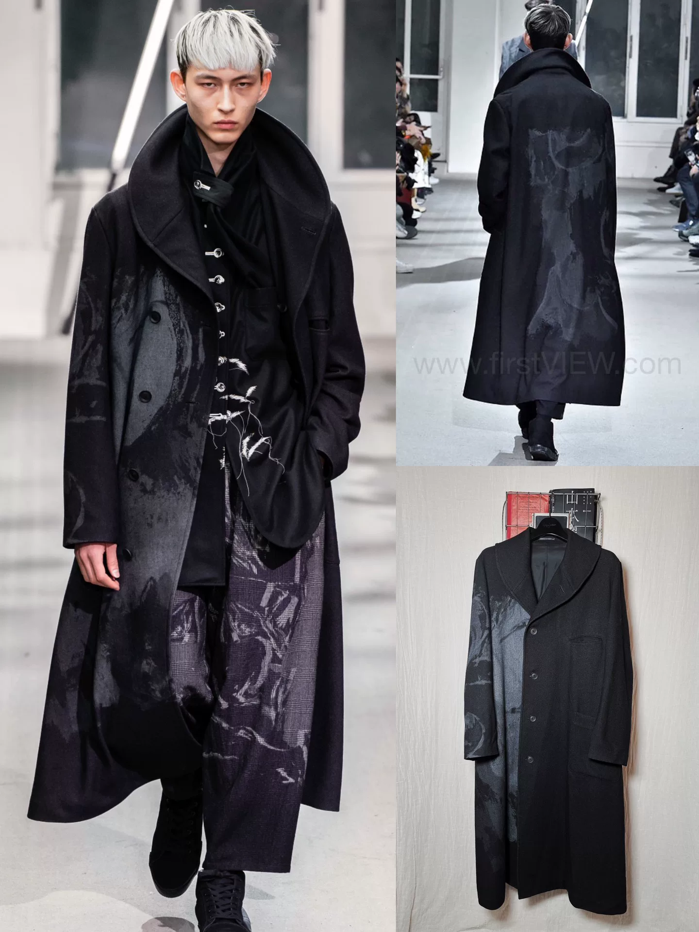 Yohji Yamamoto 19AW Graffiti Shawl Coat