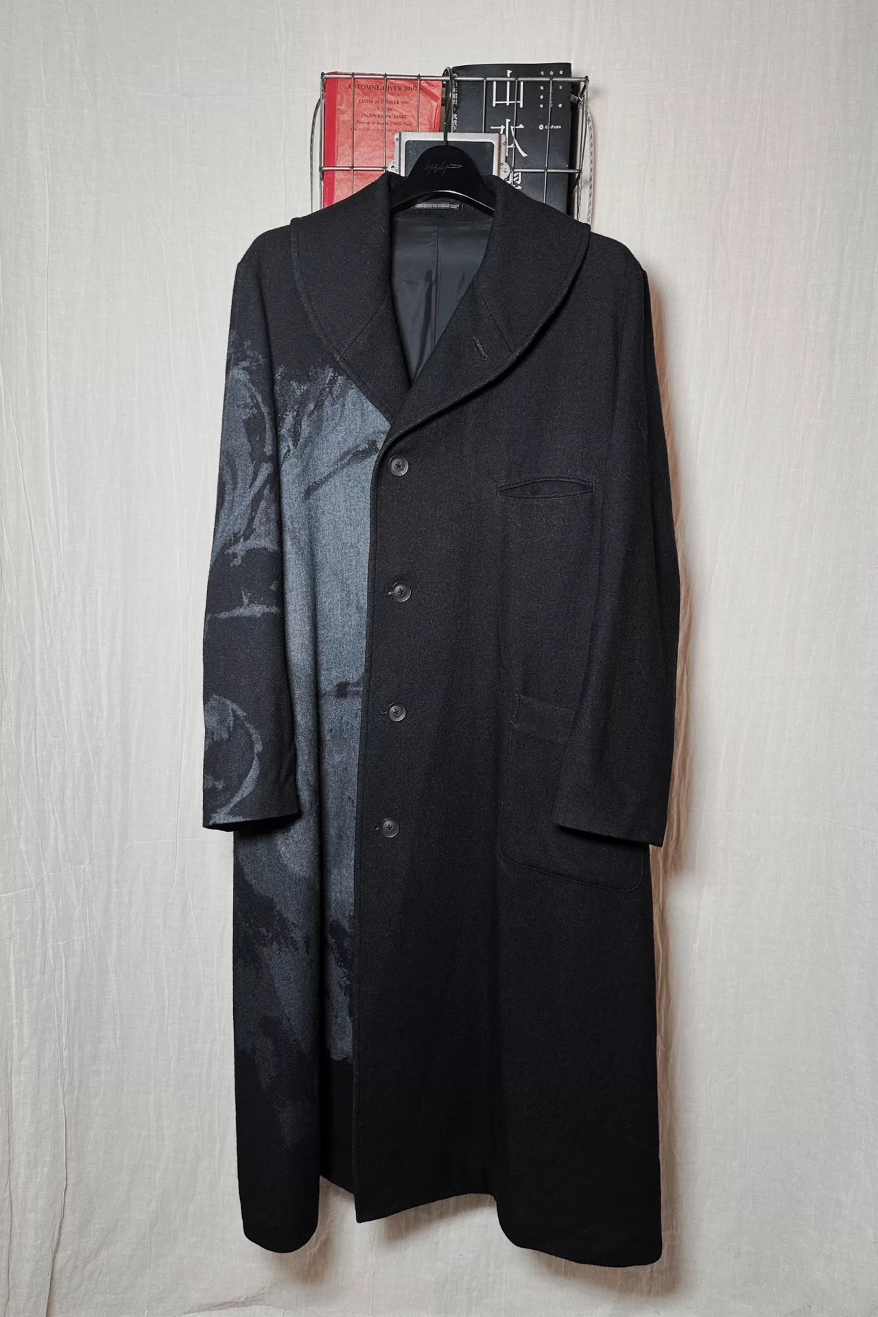 Yohji Yamamoto 19AW Graffiti Shawl Coat — back