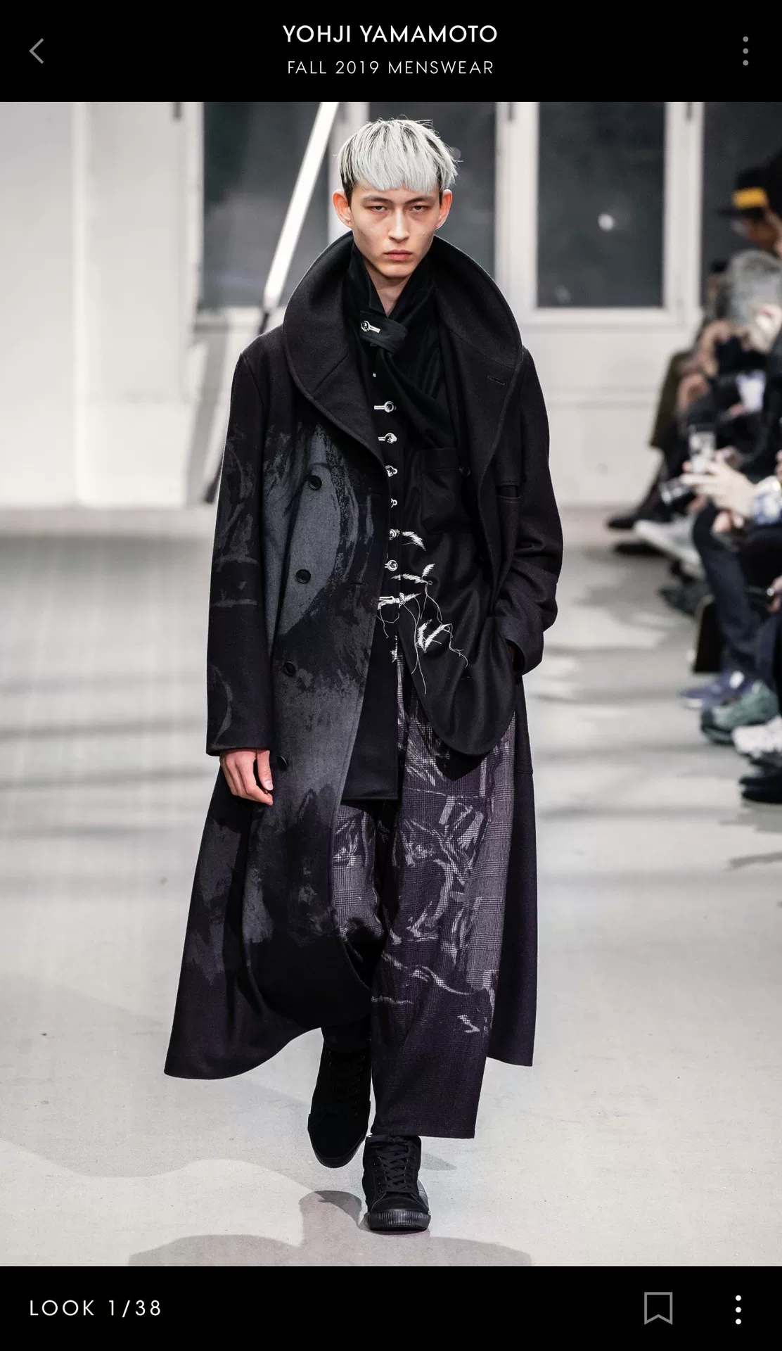 Yohji Yamamoto 19AW Graffiti Shawl Coat — front