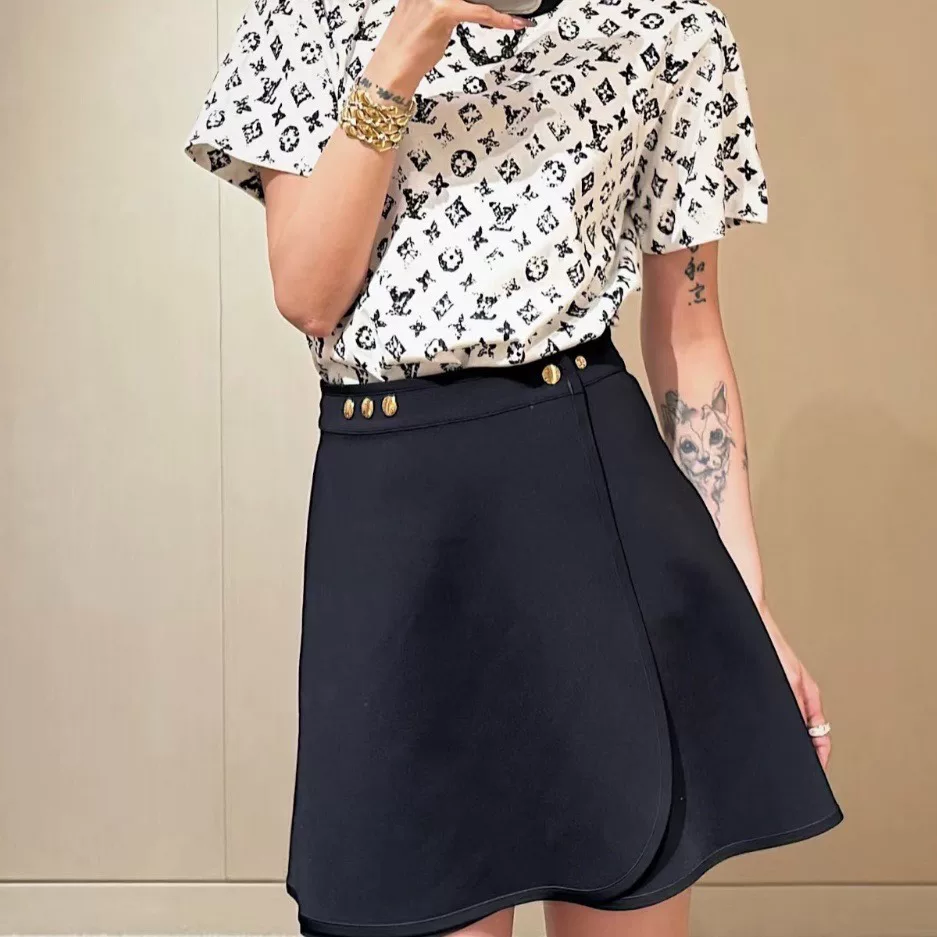 Louis Vuitton Wool Wrap Skirt