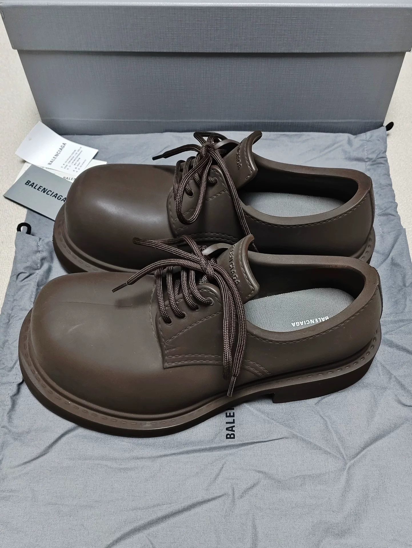Balenciaga Steroid EVA Brown Derby Shoes