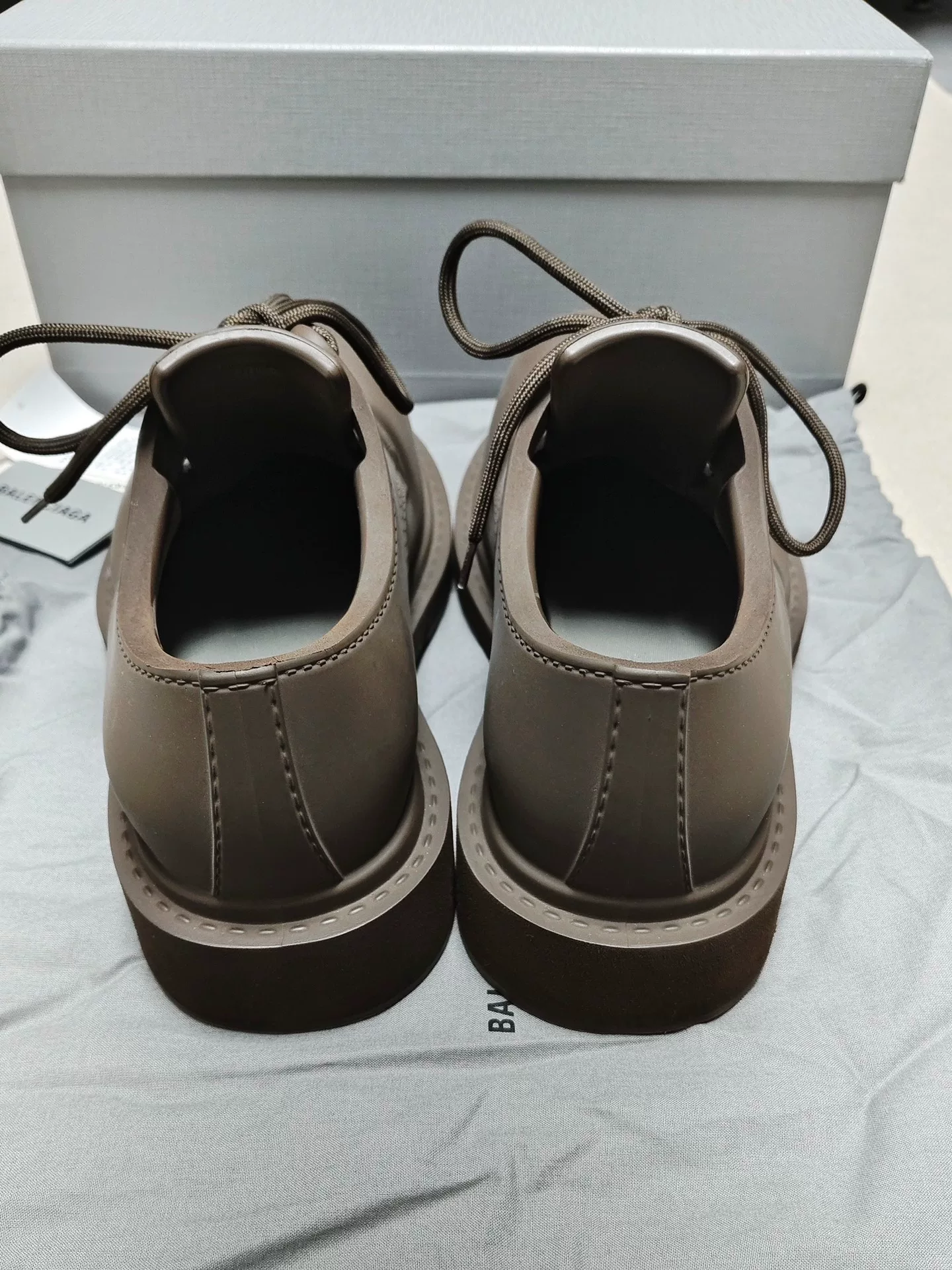 Balenciaga Steroid EVA Brown Derby Shoes — front