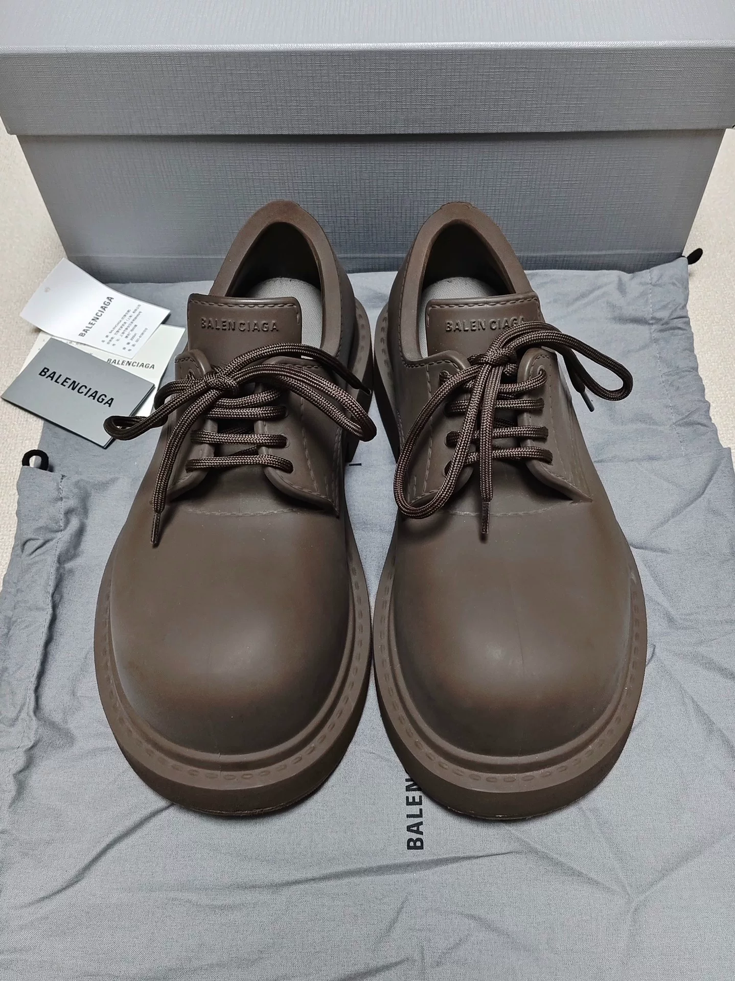 Balenciaga Steroid EVA Brown Derby Shoes — back