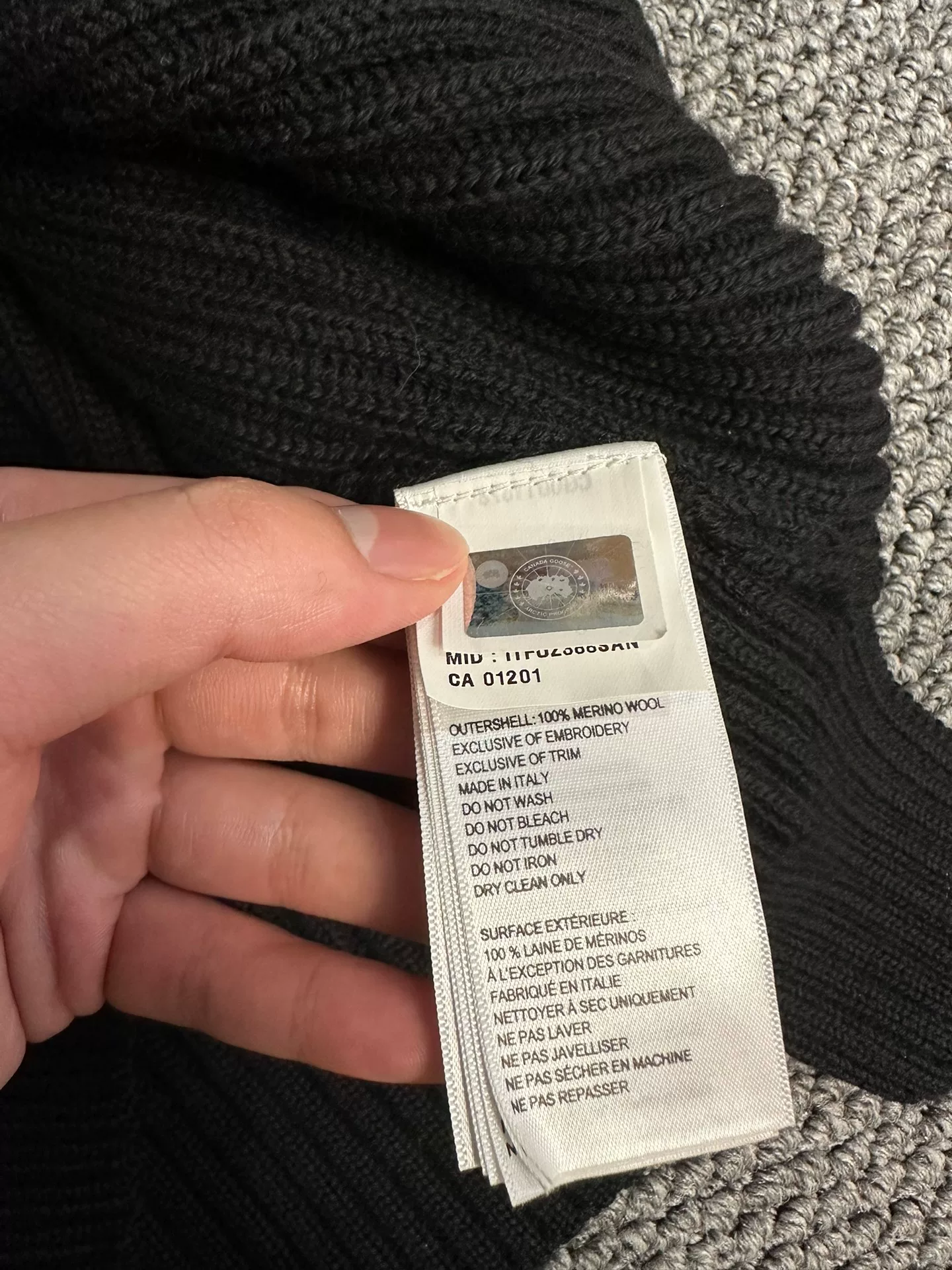 Canada Goose Merino Wool Sweater M — back