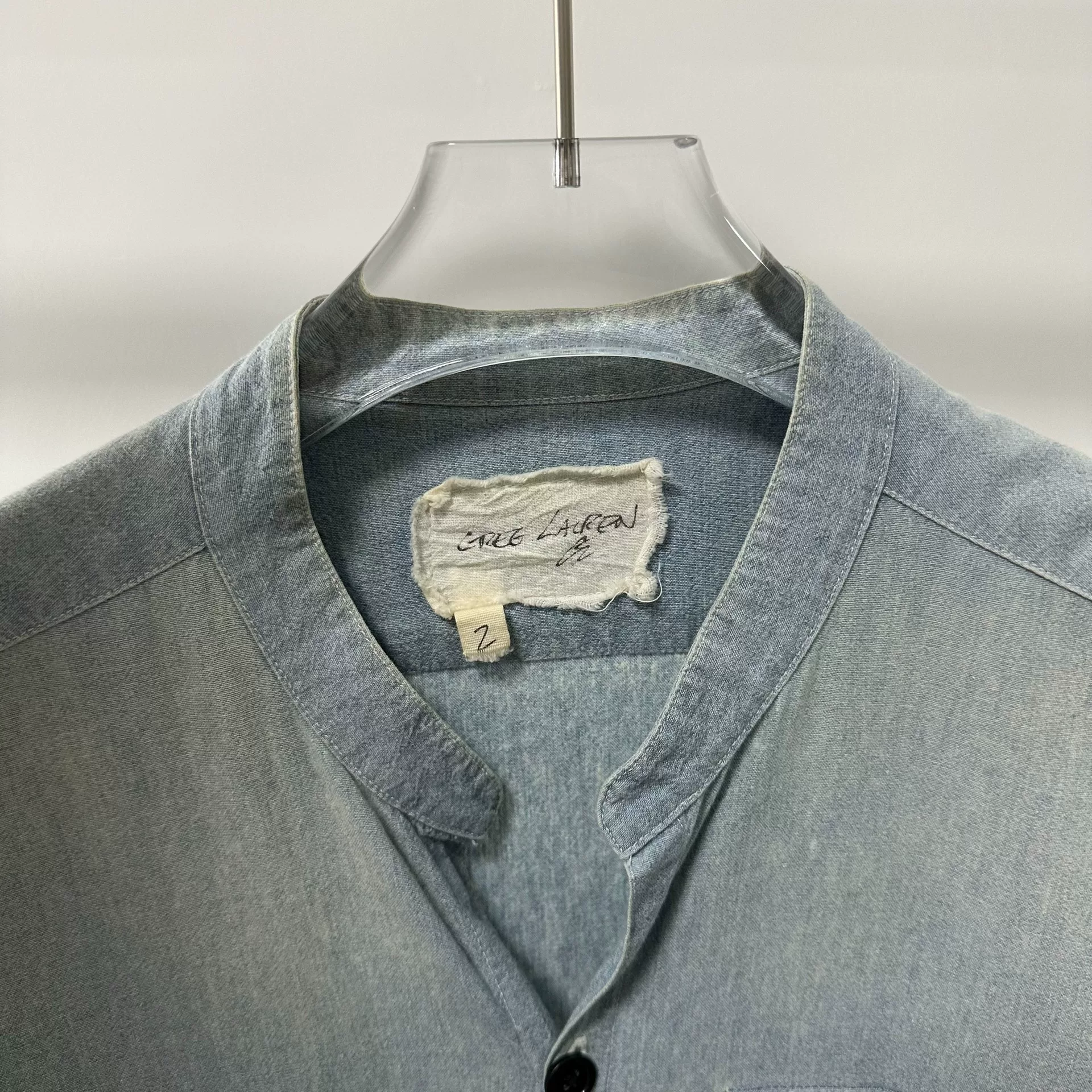 Greg Lauren Denim Plaid Patchwork Jacket — front