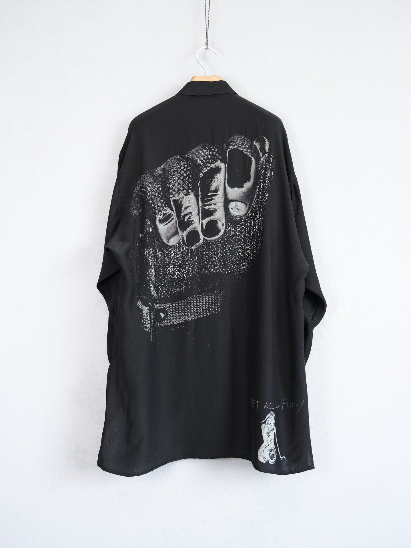 Yohji Yamamoto 21AW Chainmail Gauntlet Silk Shirt