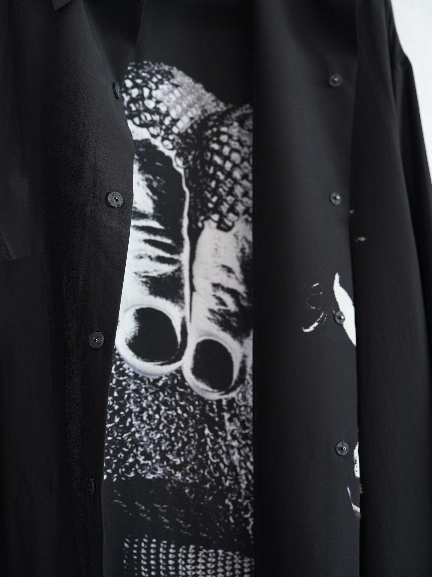 Yohji Yamamoto 21AW Chainmail Gauntlet Silk Shirt — back