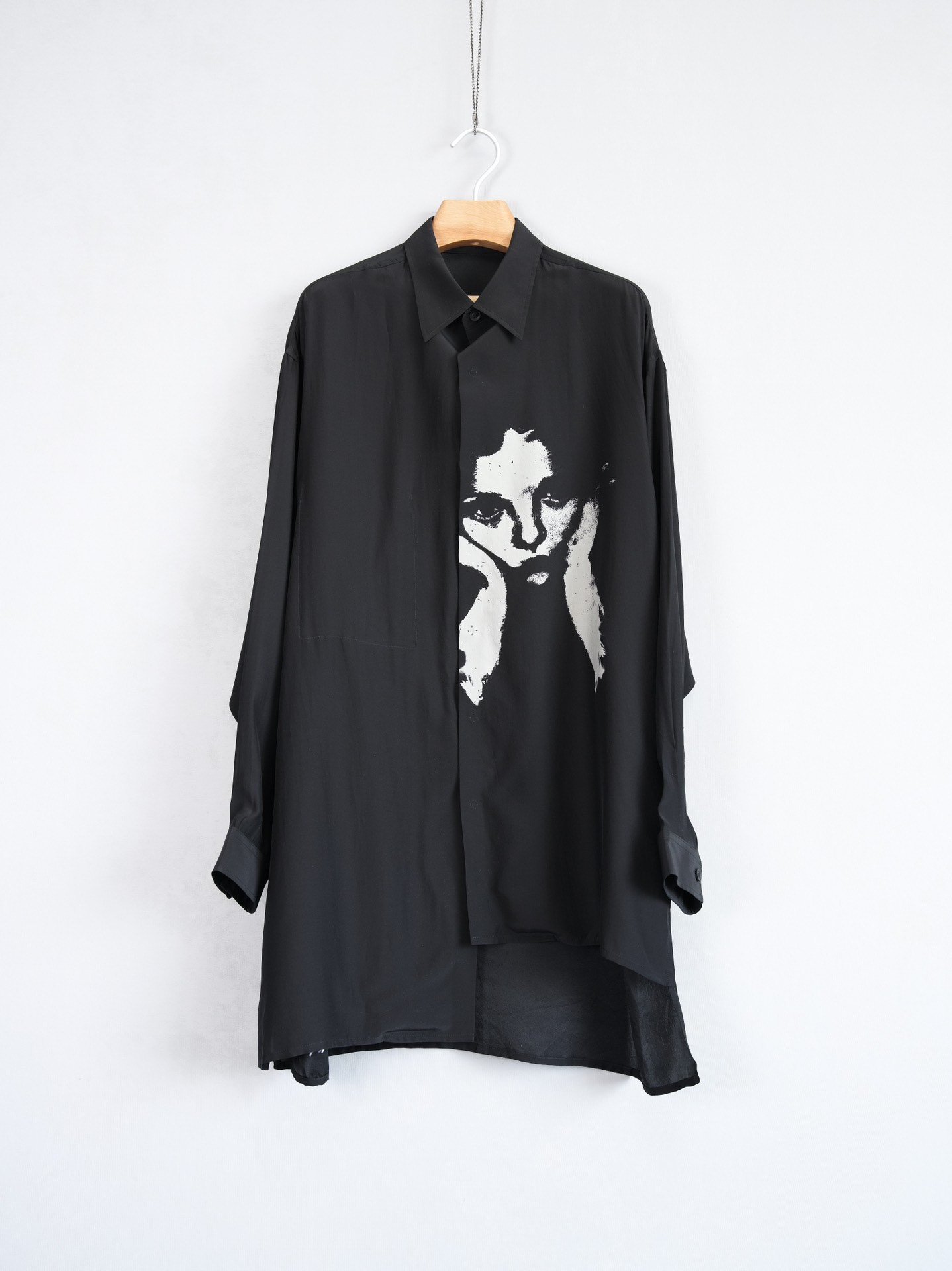 Yohji Yamamoto 21AW Chainmail Gauntlet Silk Shirt — front