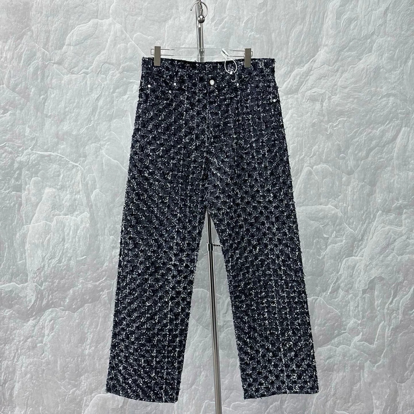 Louis Vuitton FW25 Flocked Print Denim Pants