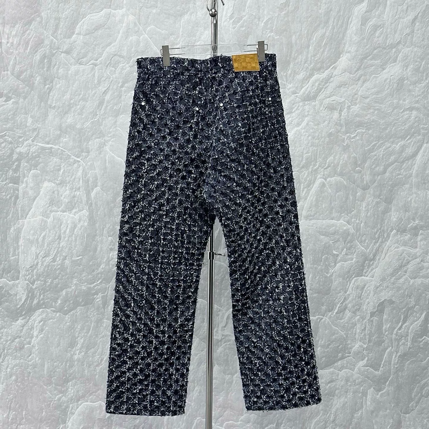 Louis Vuitton FW25 Flocked Print Denim Pants — back