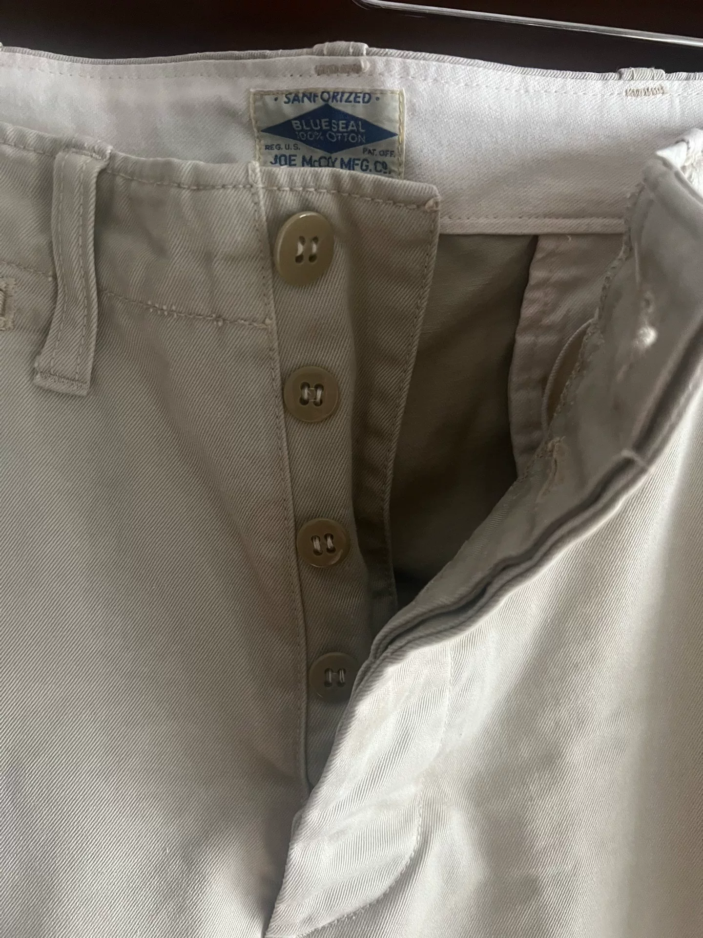 Joe McCoy Vintage Officer Pants — label