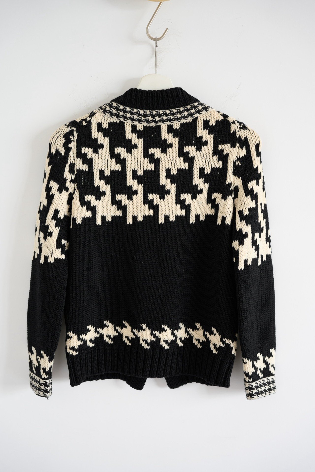 Yohji Yamamoto 03AW Houndstooth Iron Button Sweater — front