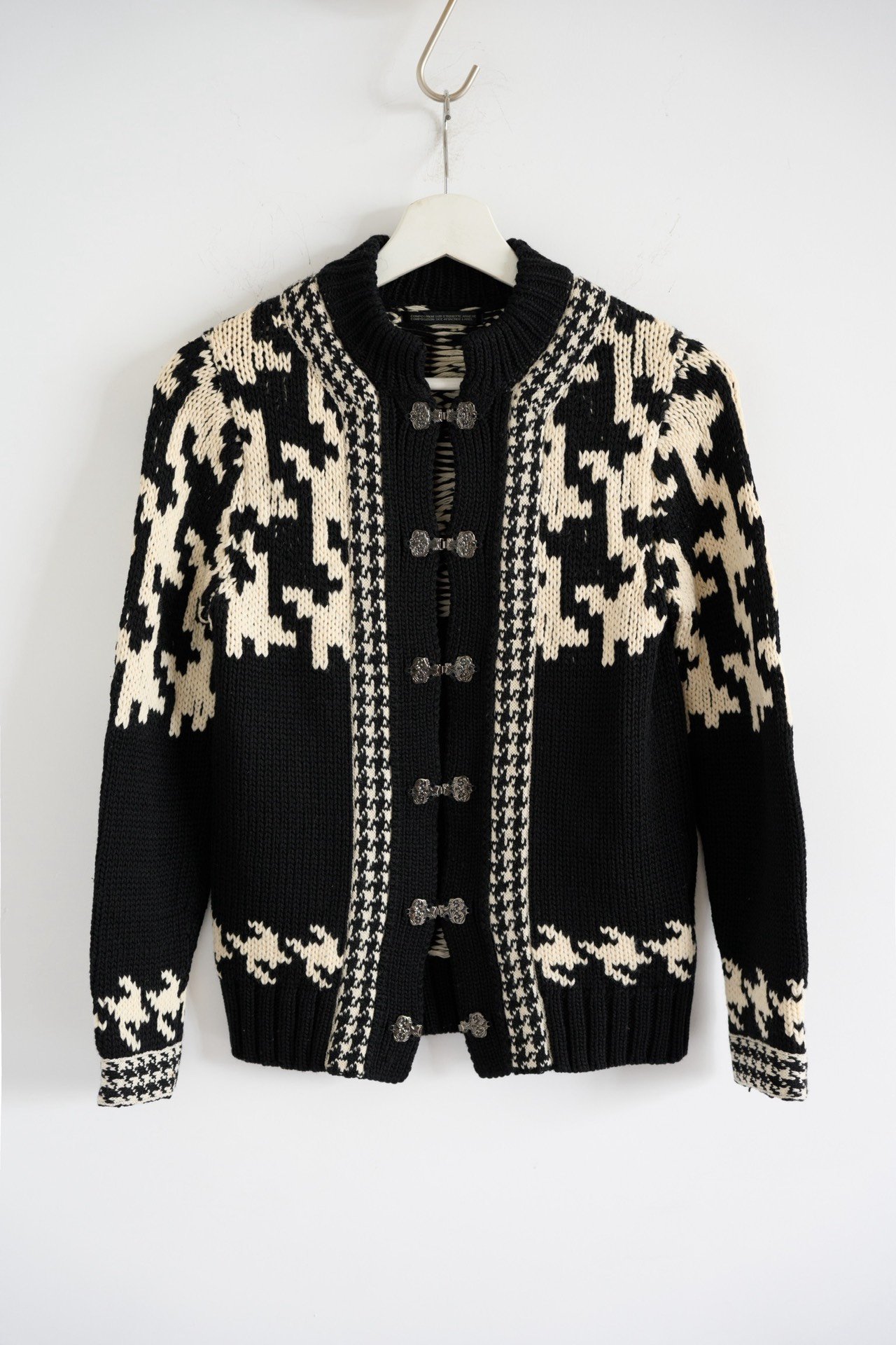Yohji Yamamoto 03AW Houndstooth Iron Button Sweater