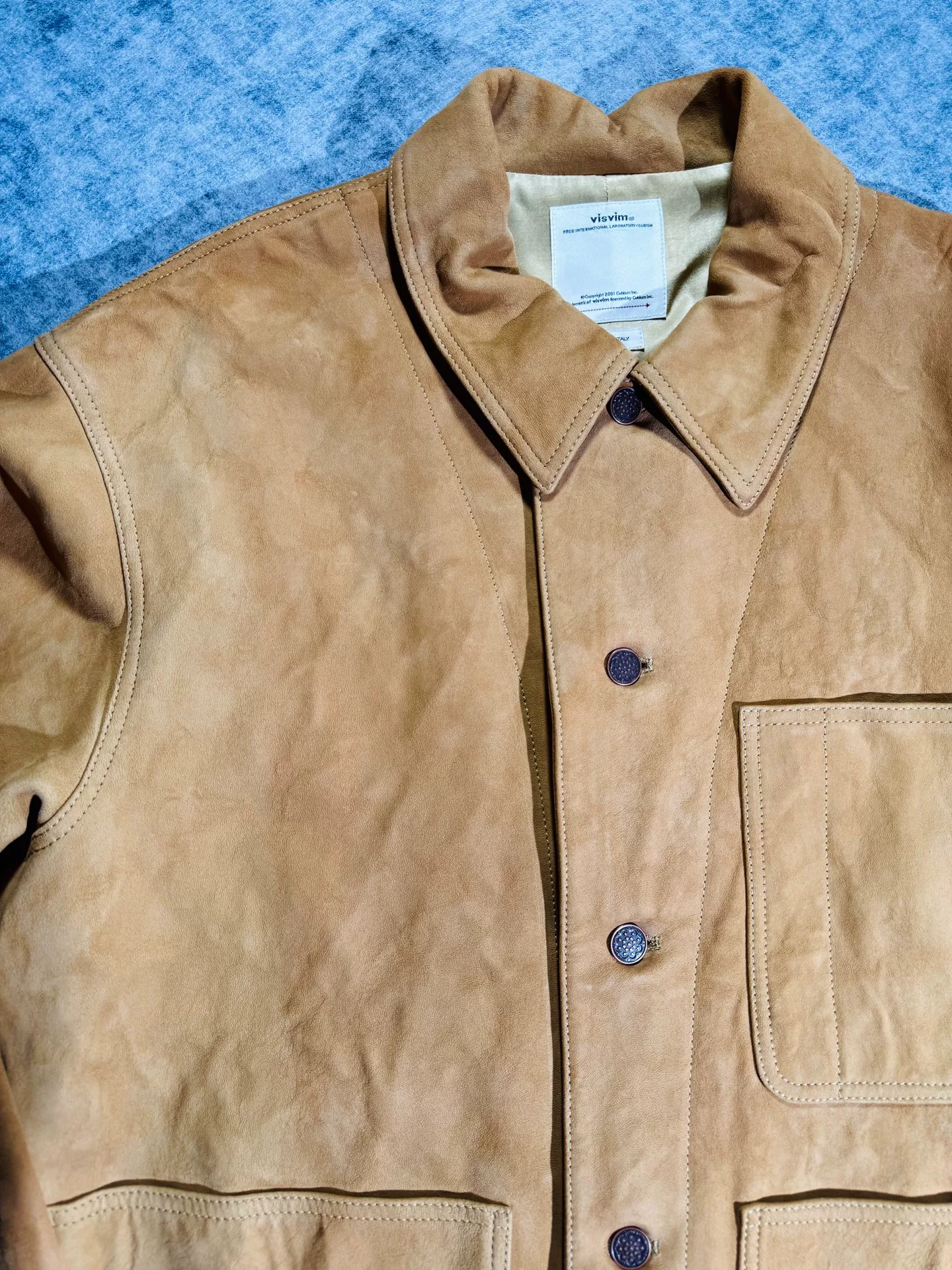 visvim baker coverall leather jacket — front